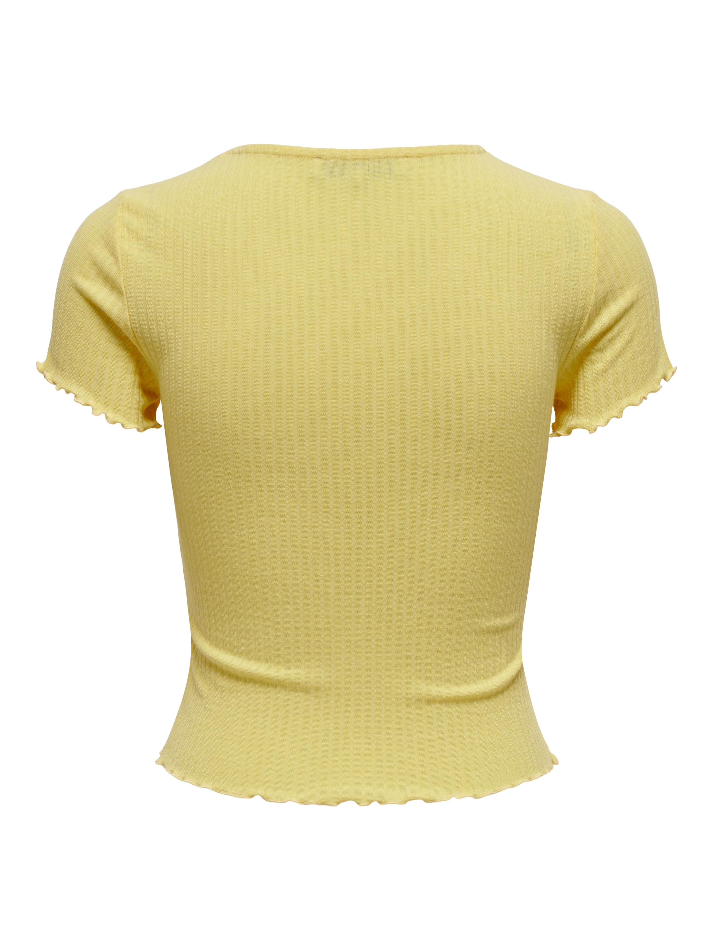 ONLY Rundhalsshirt »ONLEMMA S/S SHORT TOP NOOS JRS« Rundhals, modisch, regular fit, gewellter Abschluss, unifarben