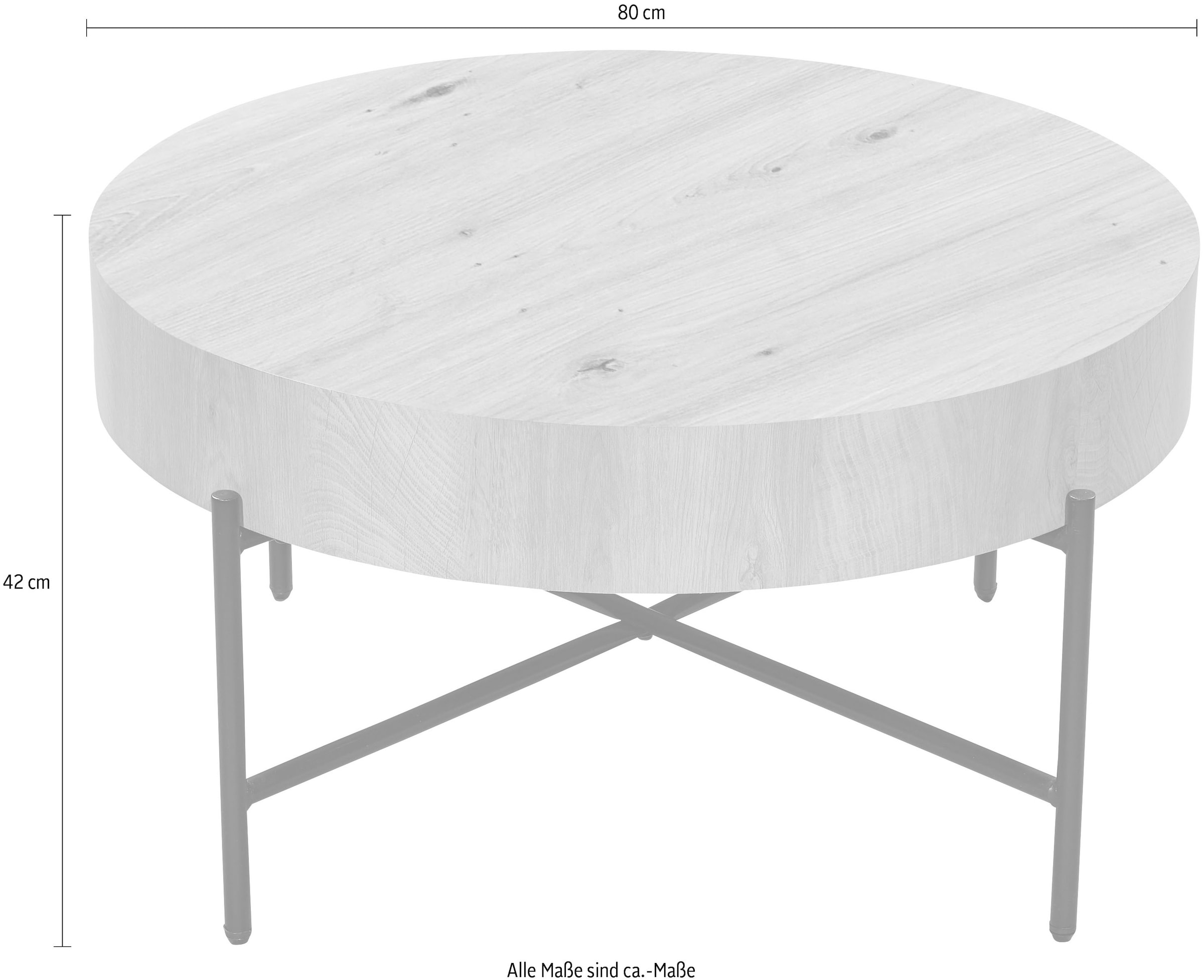 Stolkom Couchtisch »Antonia Couchtisch Ø/H 80x42 cm« 1 Stk. tlg. Durchmesser 80, 4-Fuss Metallgestell