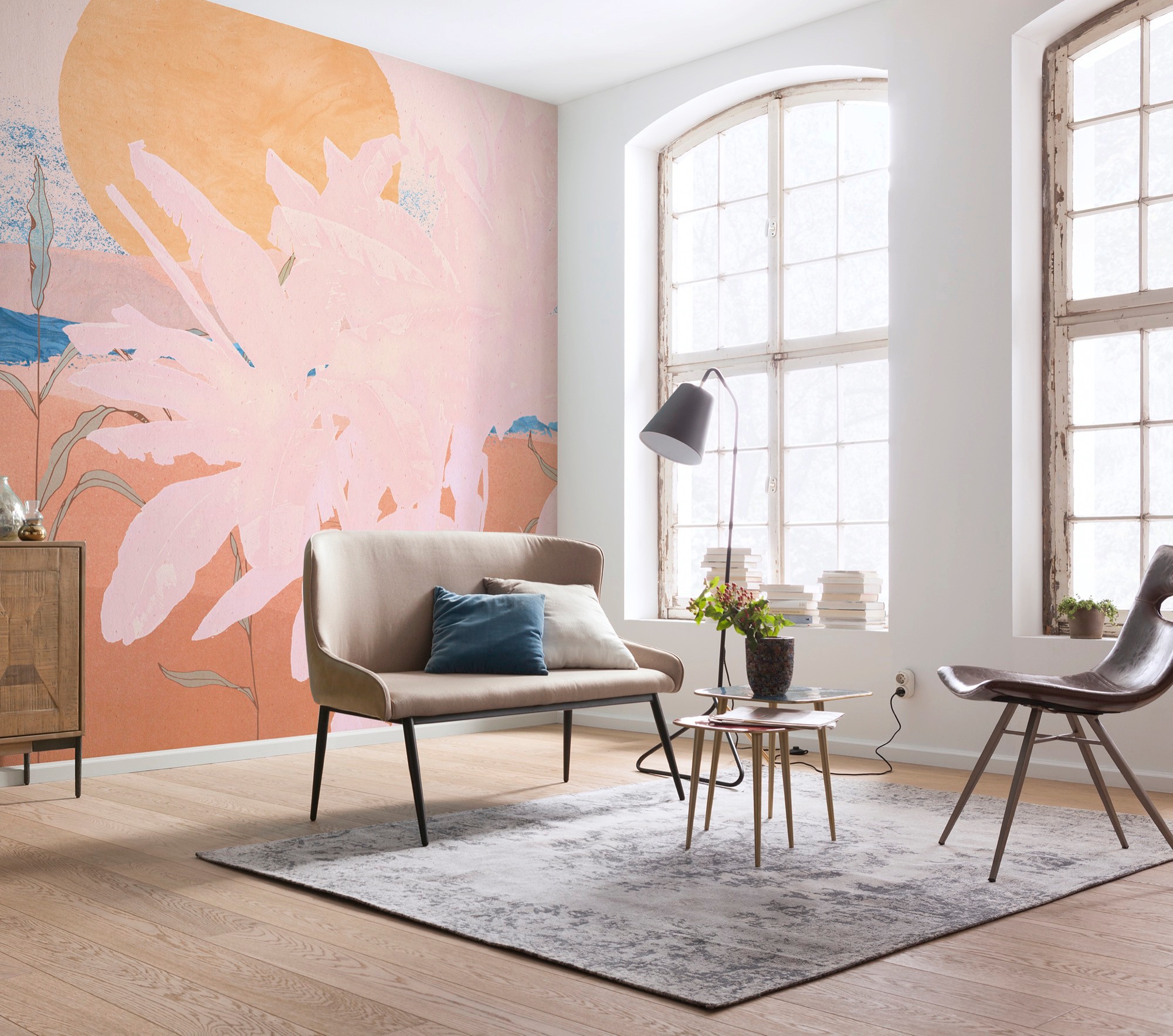 Komar Vliestapete »Digitaldruck Vlies -  Platanos Pink - Grösse 250 x 280 cm« bedruckt glatt Wohnzimmer, Schlafzimmer