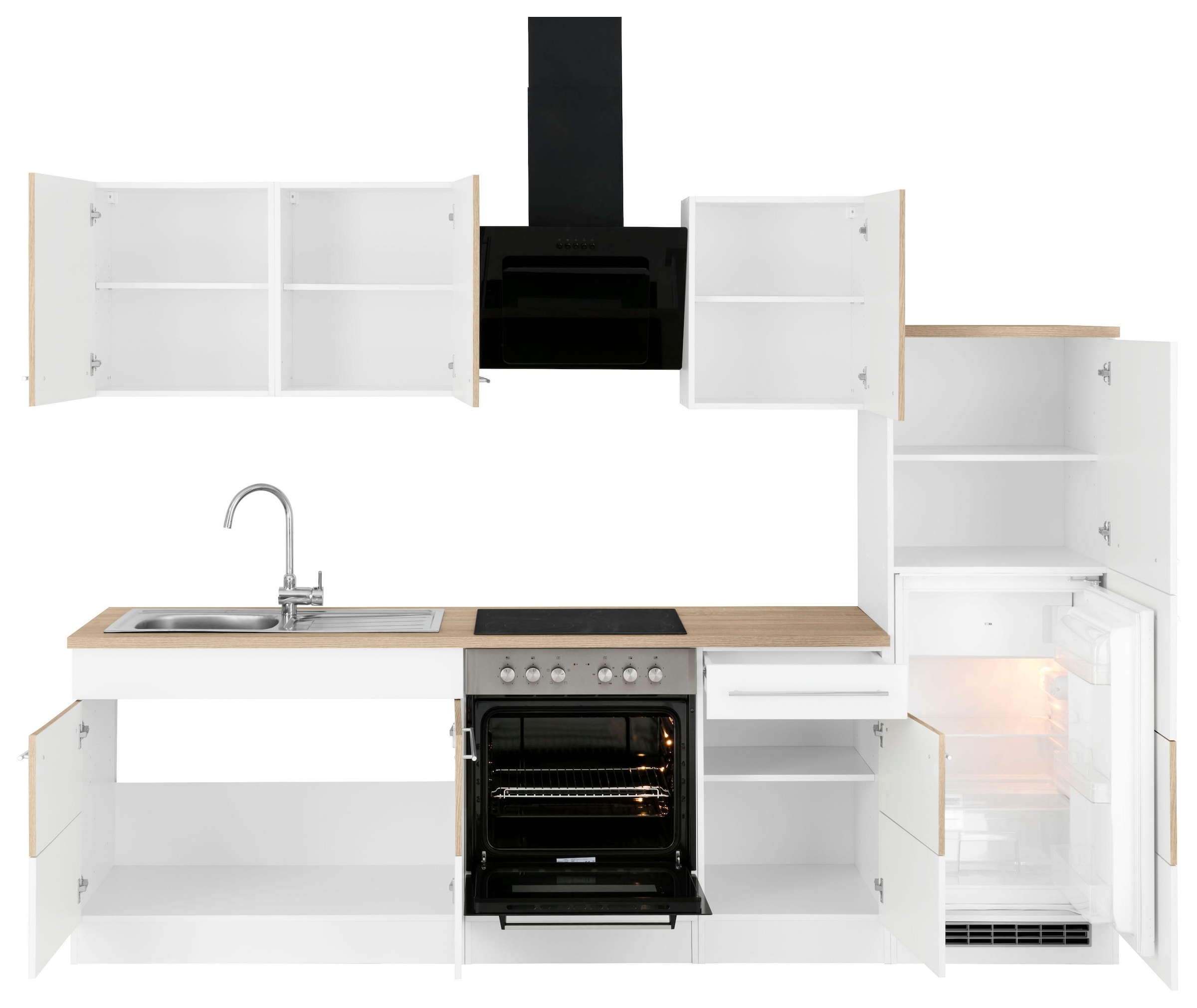 KOCHSTATION Kitchenette »KS-Trient« Largeur 270 cm, au choix avec appareils électroménagers, avec plan de travail