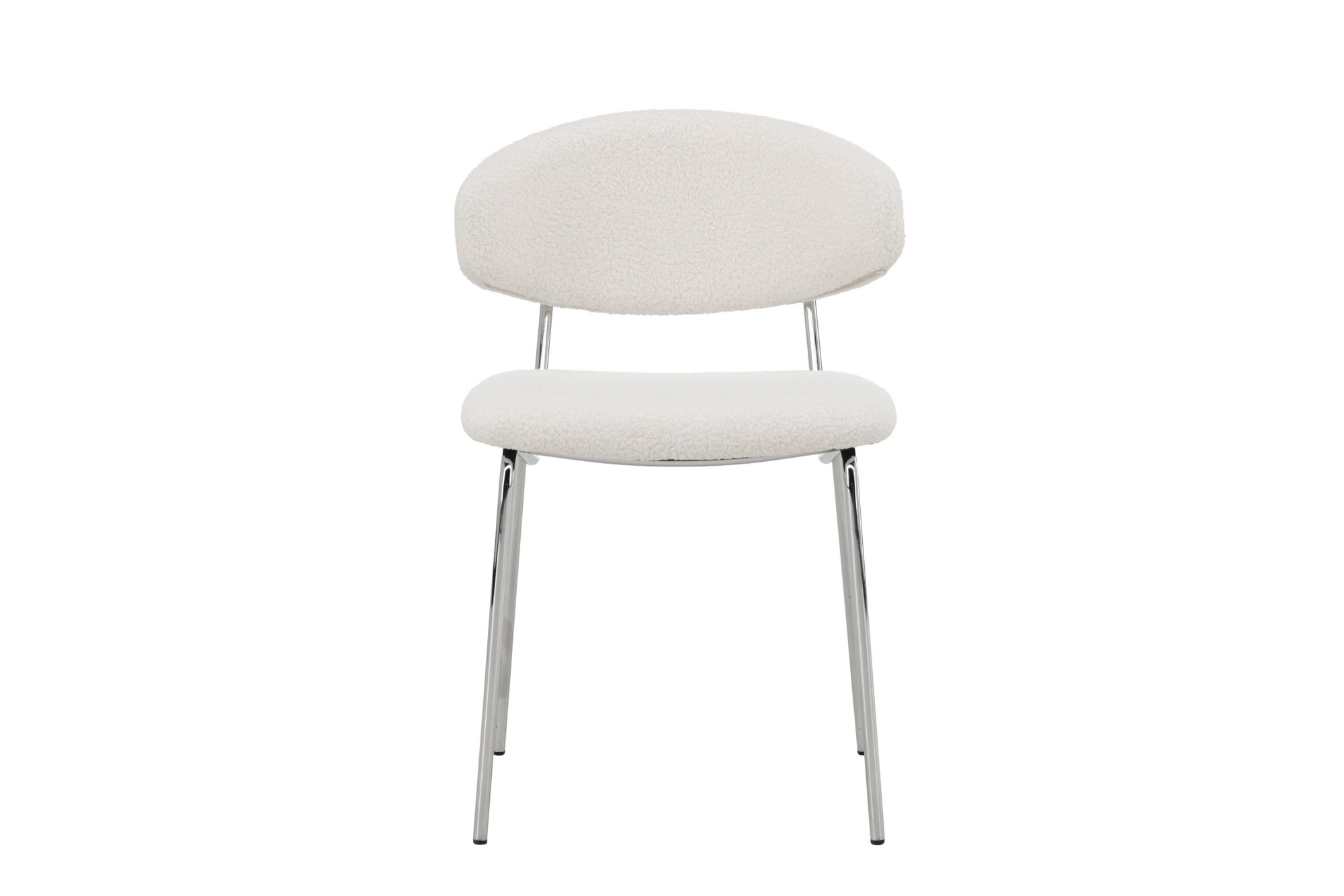Venture Home Chaise de salle à manger »Chico, 2er-Set Esszimmerstühle in Bouclé, abgerundet, 150 kg belastbar« () chaise rembourrée, revêtement bouclé, pieds en acier, arrondi, moderne