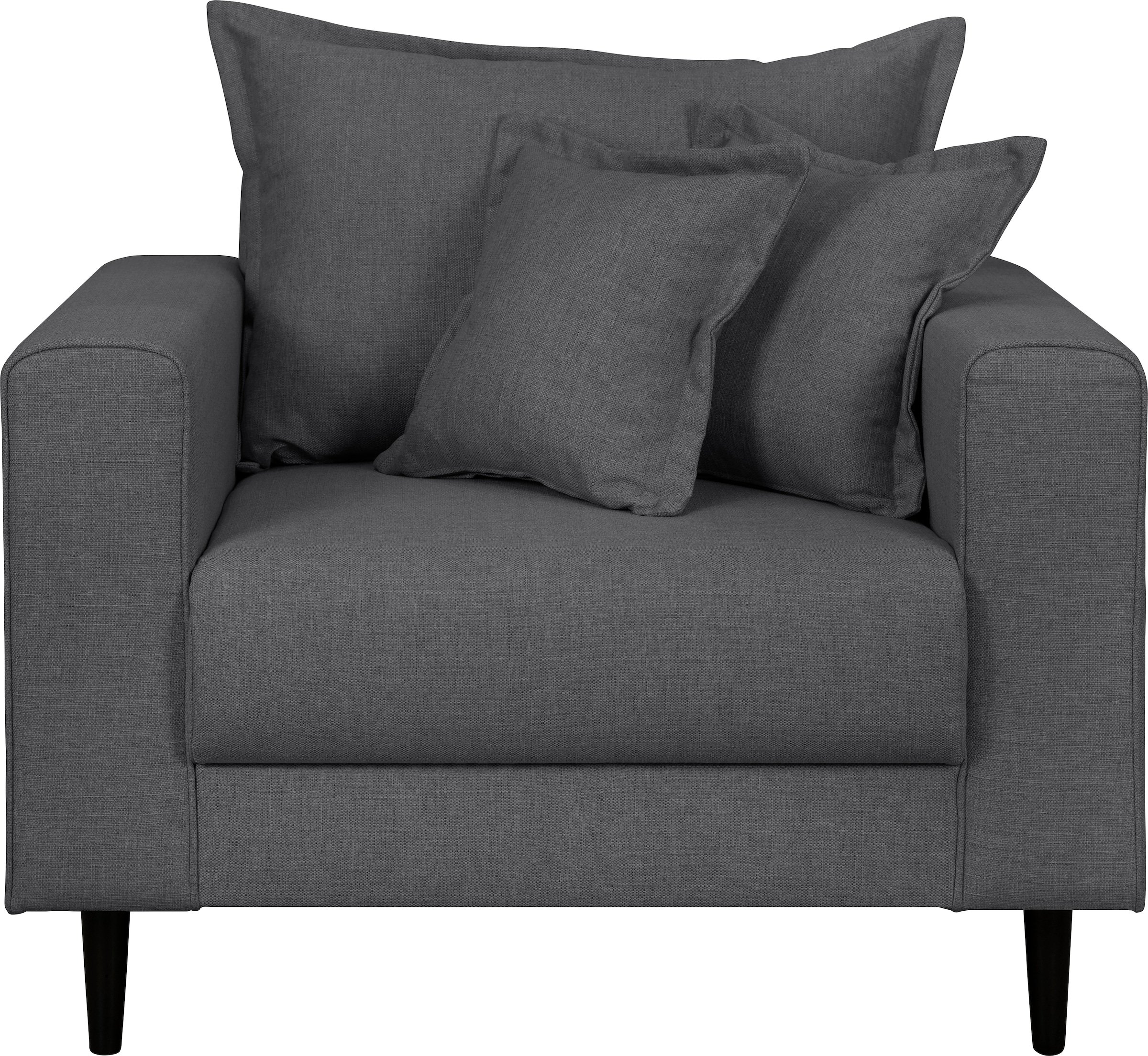 Home affaire Sessel »VEYRAS Loungesessel, Masse B/T/H: 95/84/76 cm« mit Wellenunterfederung, incl. Kissen