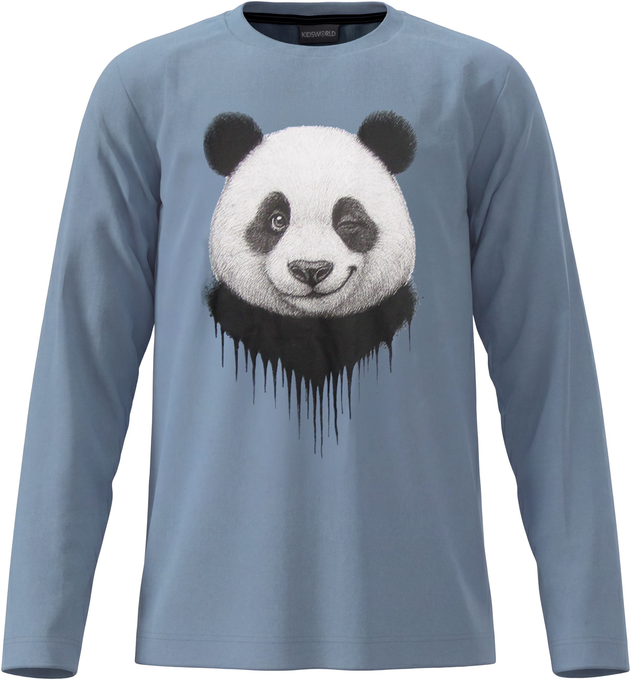 KIDSWORLD Langarmshirt »Shirt mit Panda-Print« Shirt mit coolem Print, langärmlig, Basic-Passform, modischer Stil