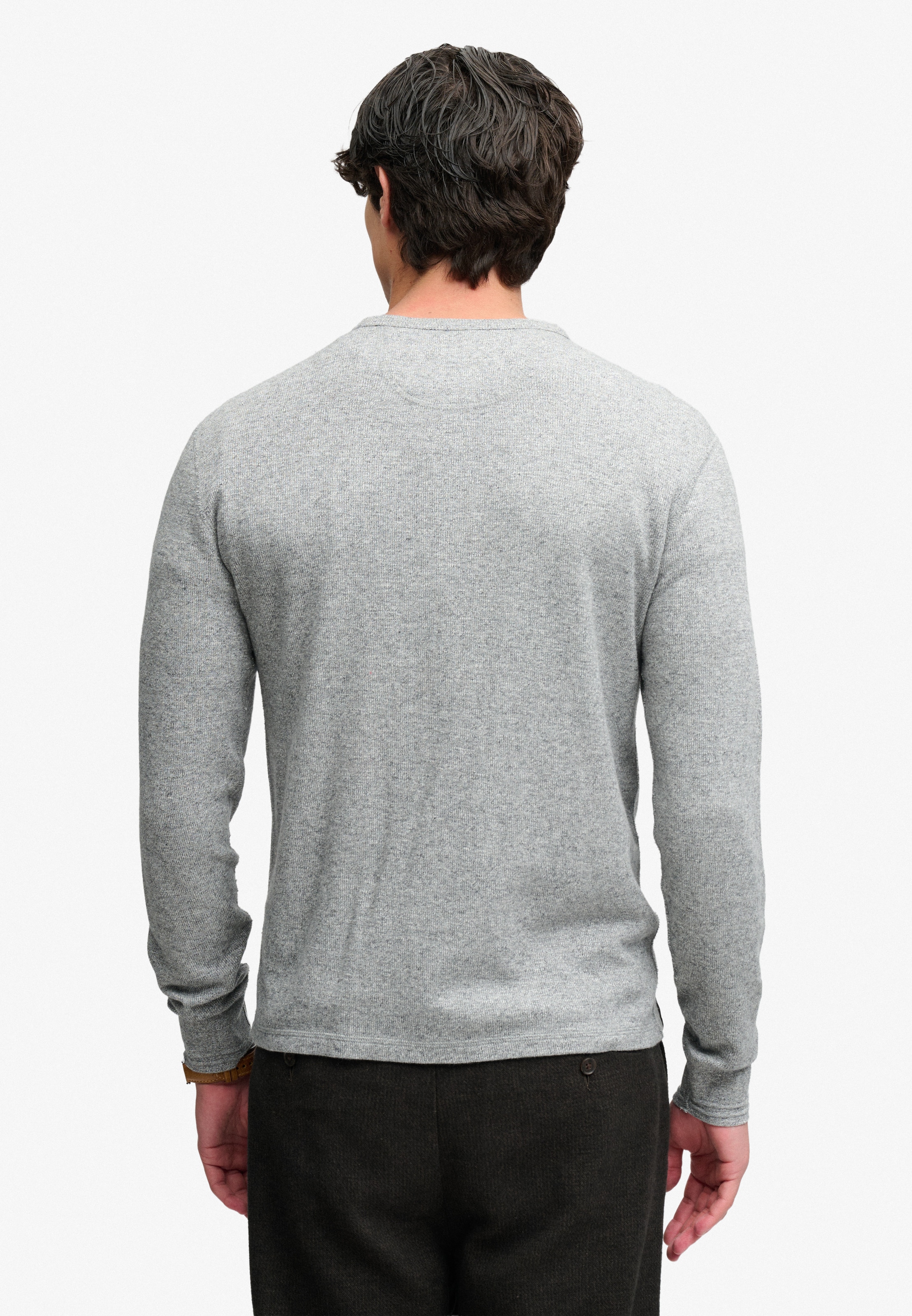 Superdry Langarmshirt »MINI SLUB WAFFLE LS GRANDAD« lockere Passform, mit Rundhalsausschnitt, aus Baumwolle
