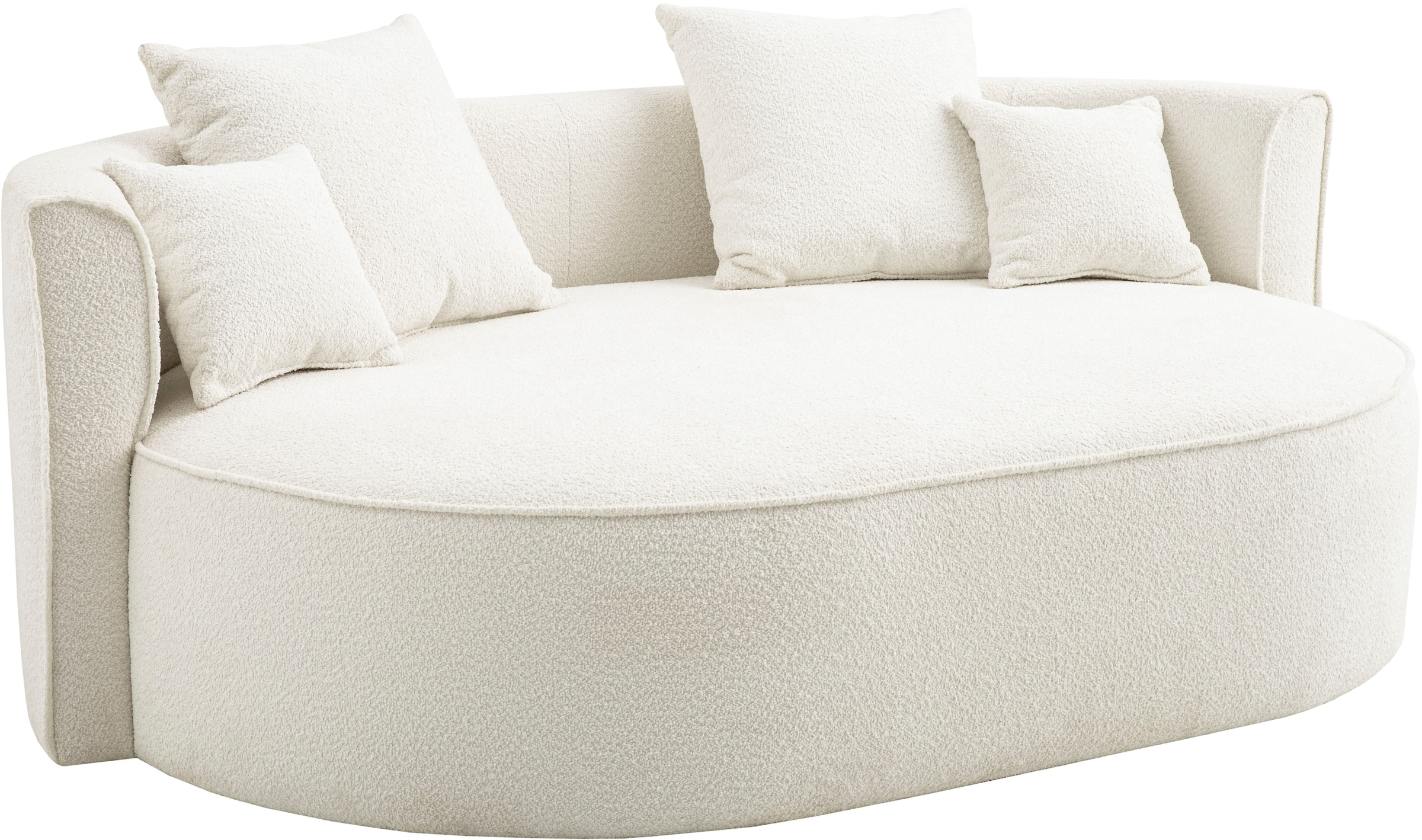 LeGer Home by Lena Gercke 2,5-Sitzer »ISALIE Bouclé, rundes Loungesofa, mit Kissen, perfekt gepolstert« moderne Stoffe, mit 4 Zierkissen, extra grosse Sitzfläche