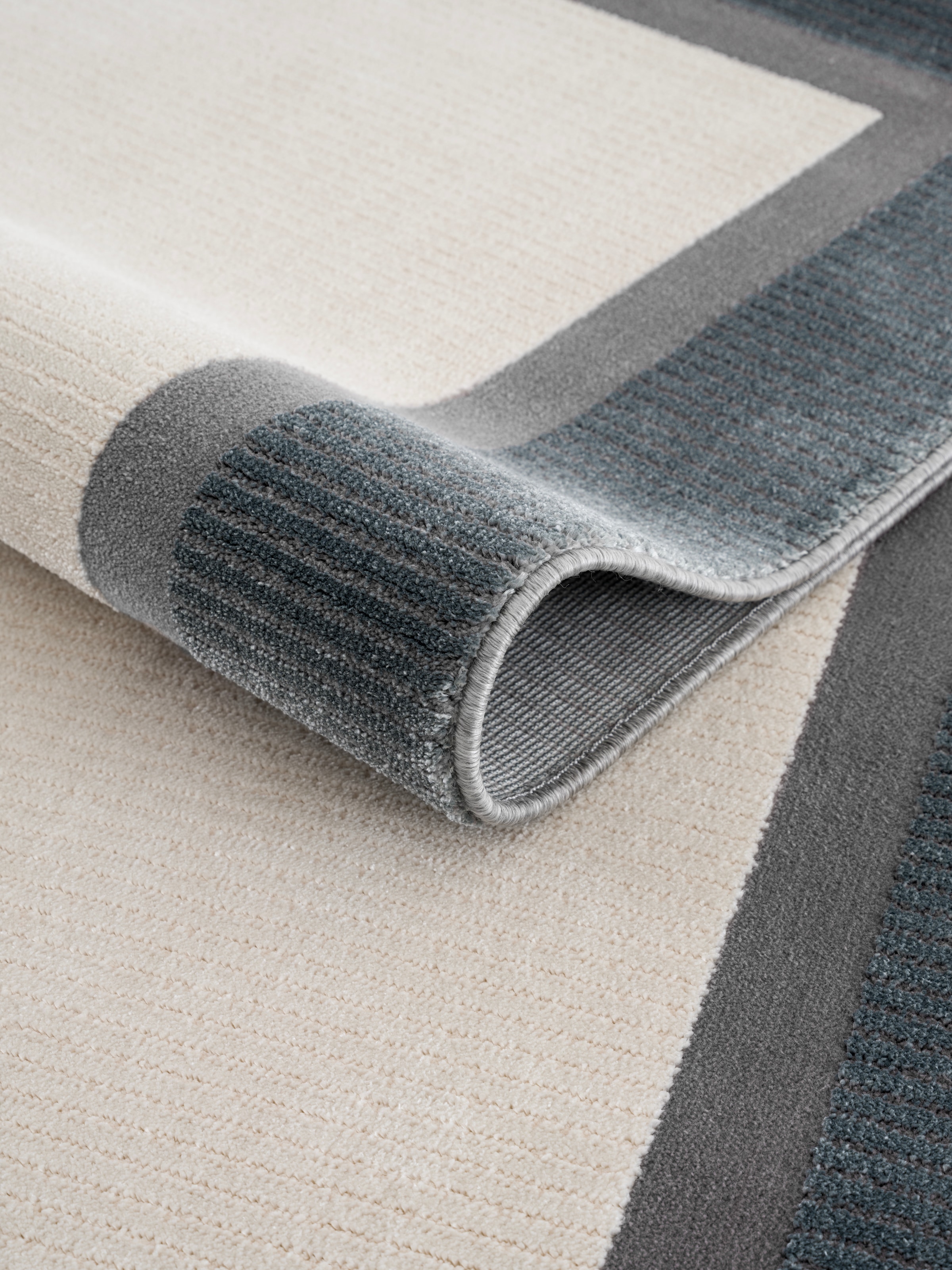 Calvin Klein home Teppich »Dark Pulse, mit Rahmen, Designerteppich« rechteckig 6 mm Höhe elegantes Design, Wohnzimmer, Schlafzimmer, Esszimmer