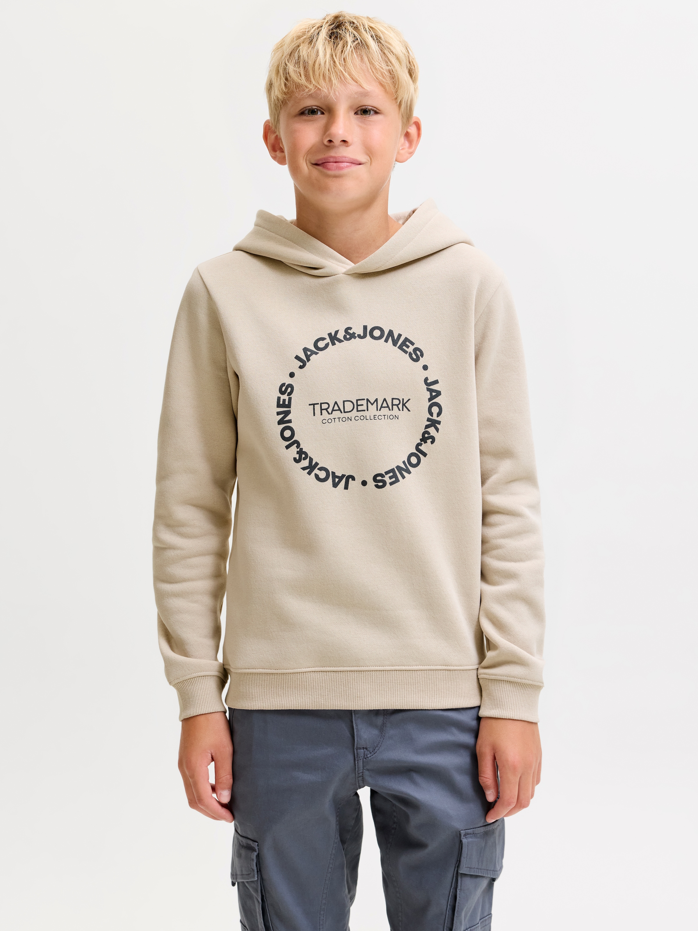 Jack & Jones Junior Kapuzensweatshirt »JJBENSON SWEAT HOOD JNR«, Materialmix, normal geschnitten

