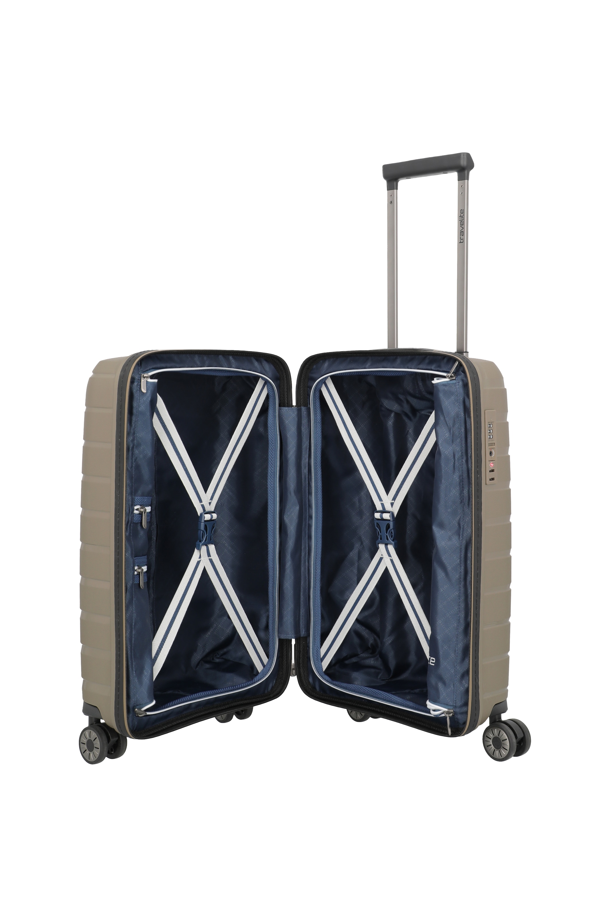 travelite Trolley »AIR BASE Reisekoffer Hartschale« 35 l 4 Rollen widerstandsfähiges Material und cleverer Innenaufteilung
