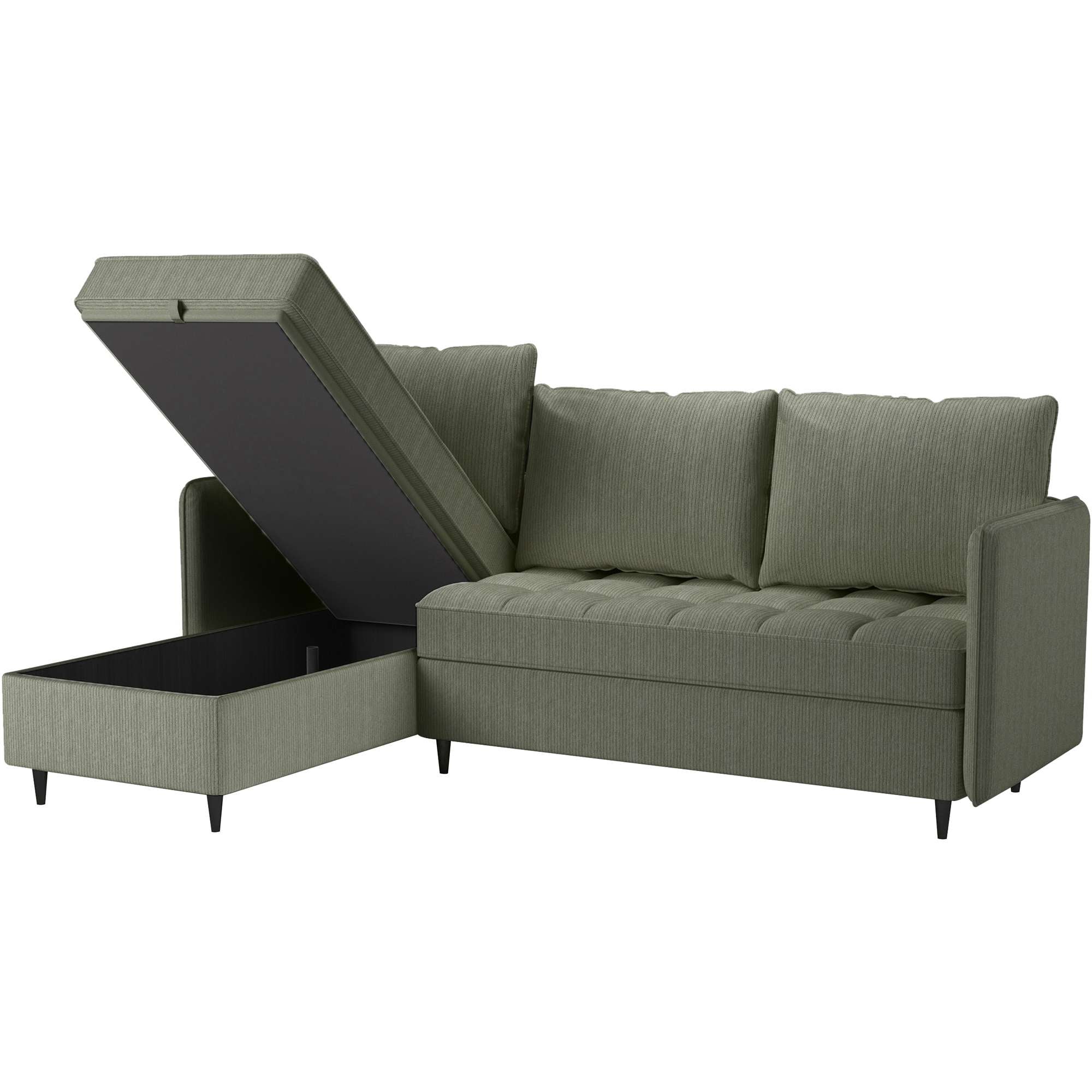 Dorel Home Ecksofa »LINDHUS, Cord, L-Form, Breite 194cm, verschiedene Stellvarianten« Recamiere, Stauraum, Modulsofa