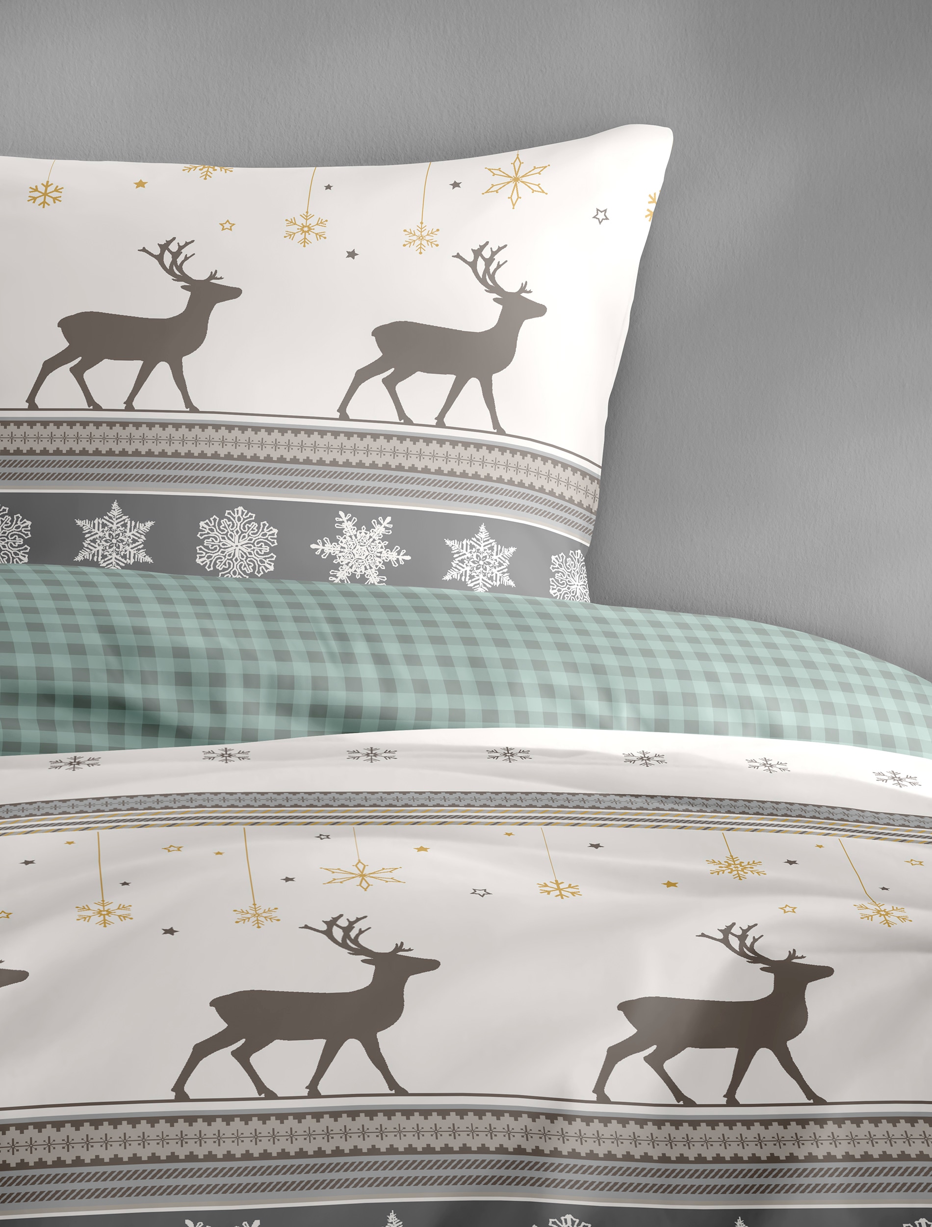 BIERBAUM Linge de lit »Wichtel« 2 pièces tlg. Biber, 100 % Baumwolle, pflegeleicht, kuschelig weich