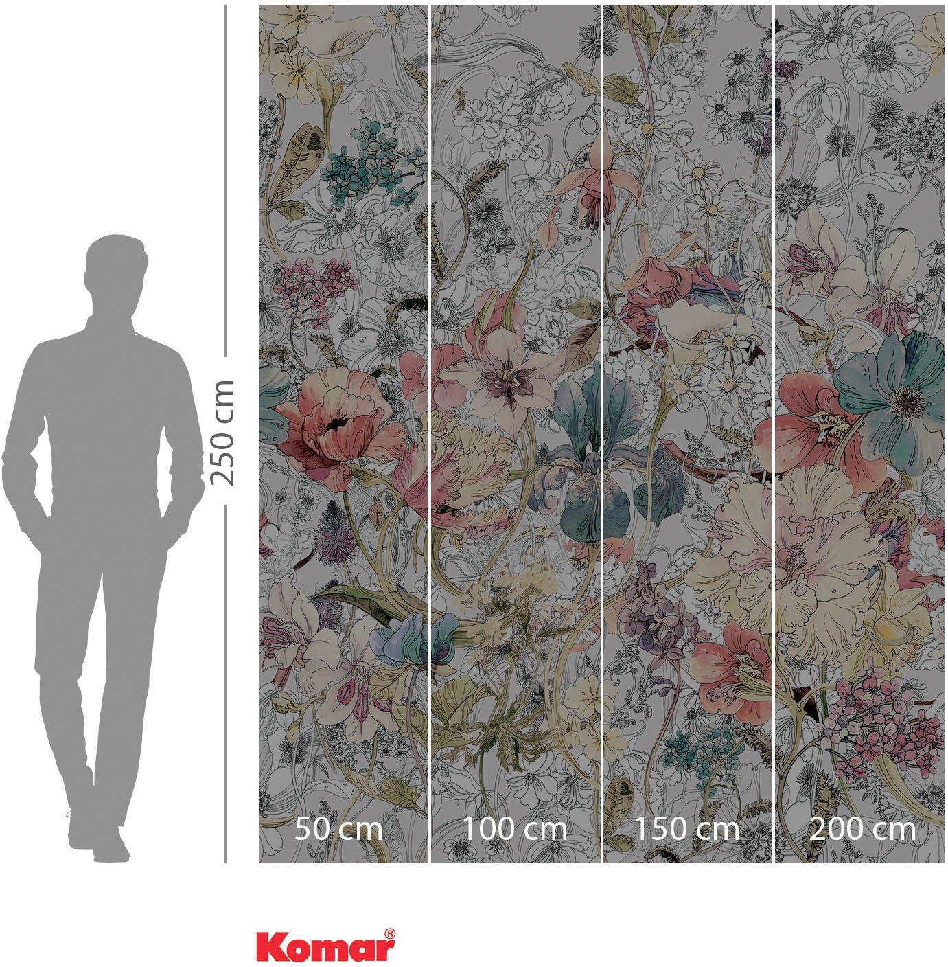 Komar Papier peint intissé »Digitaldruck Vlies -  Magic Meadow - Grösse 200 x 250 cm« imprimé Wohnzimmer, Schlafzimmer