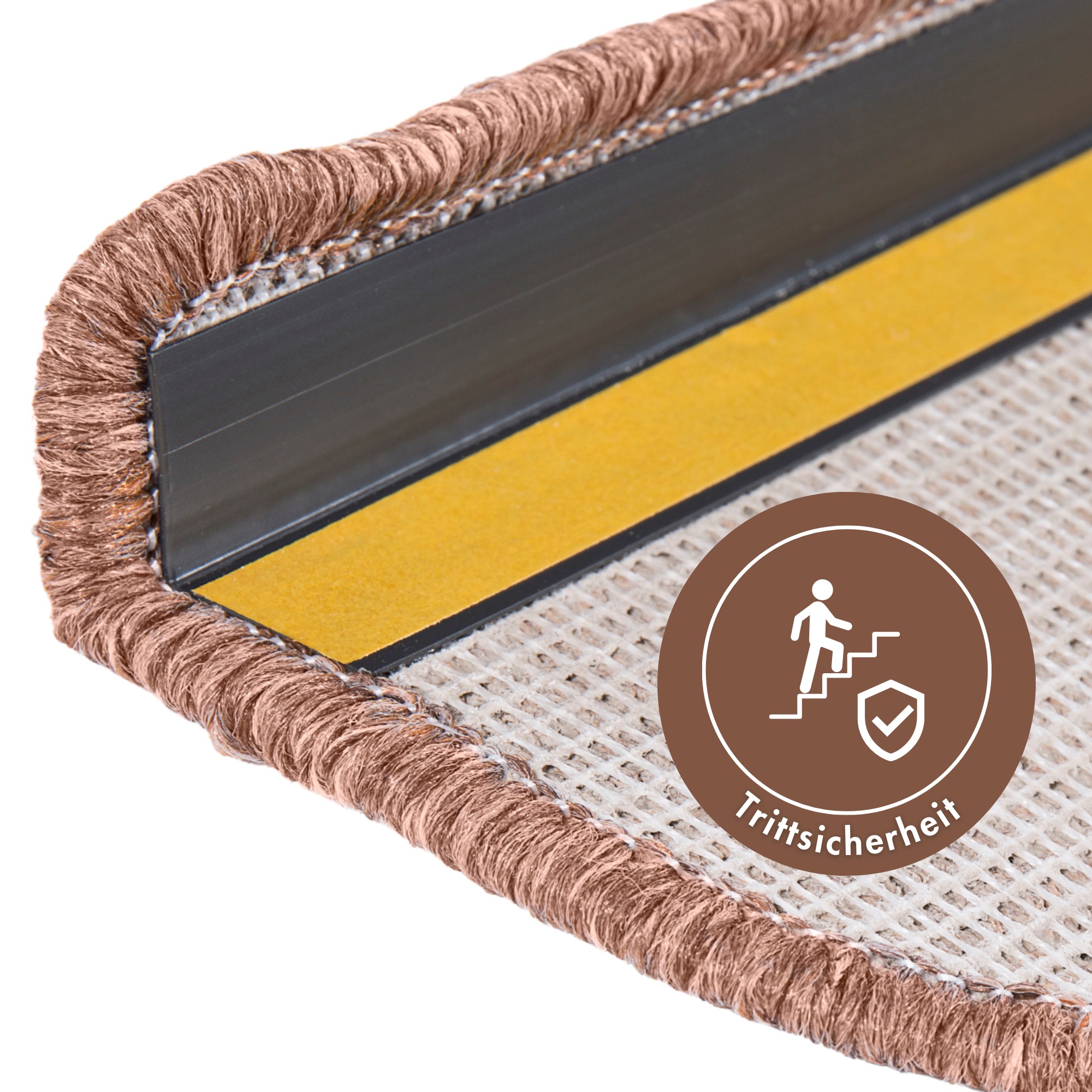 Andiamo Stufenmatte »Bob, Made in Poland« halbrund 4,5 mm Höhe melierte Schlinge, selbstklebend, Set mit 2 Stück oder 15 Stück