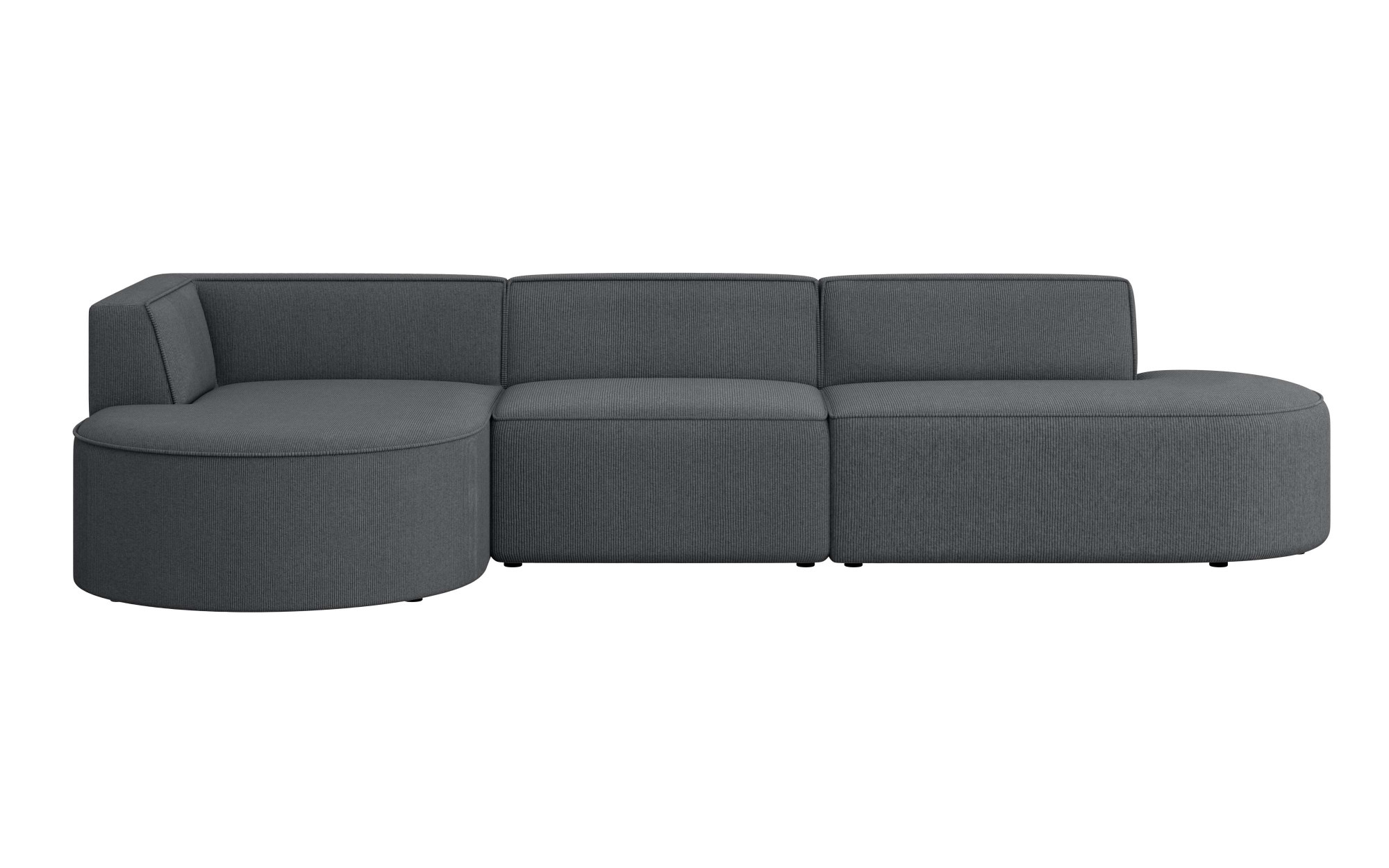 GOODproduct Ecksofa »EIVIND Designer Sofa mit Ottomane rechts/links, B/T/H: 343/159/72 cm« L-Form mit Wellenunterfederung, auch in Feincord und Bouclé
