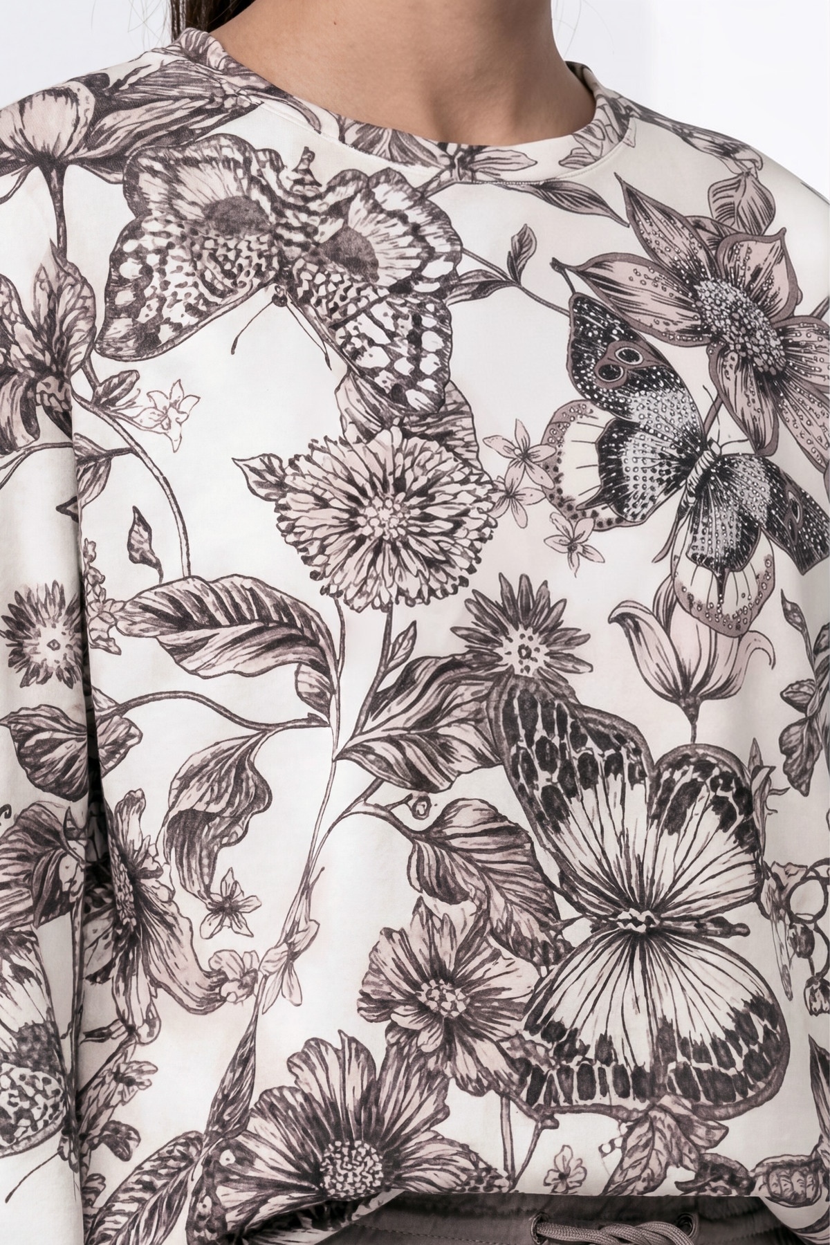 Monari Sweatshirt »Sweatshirt Blume allover«, Regular fit mit Blumenmuster
