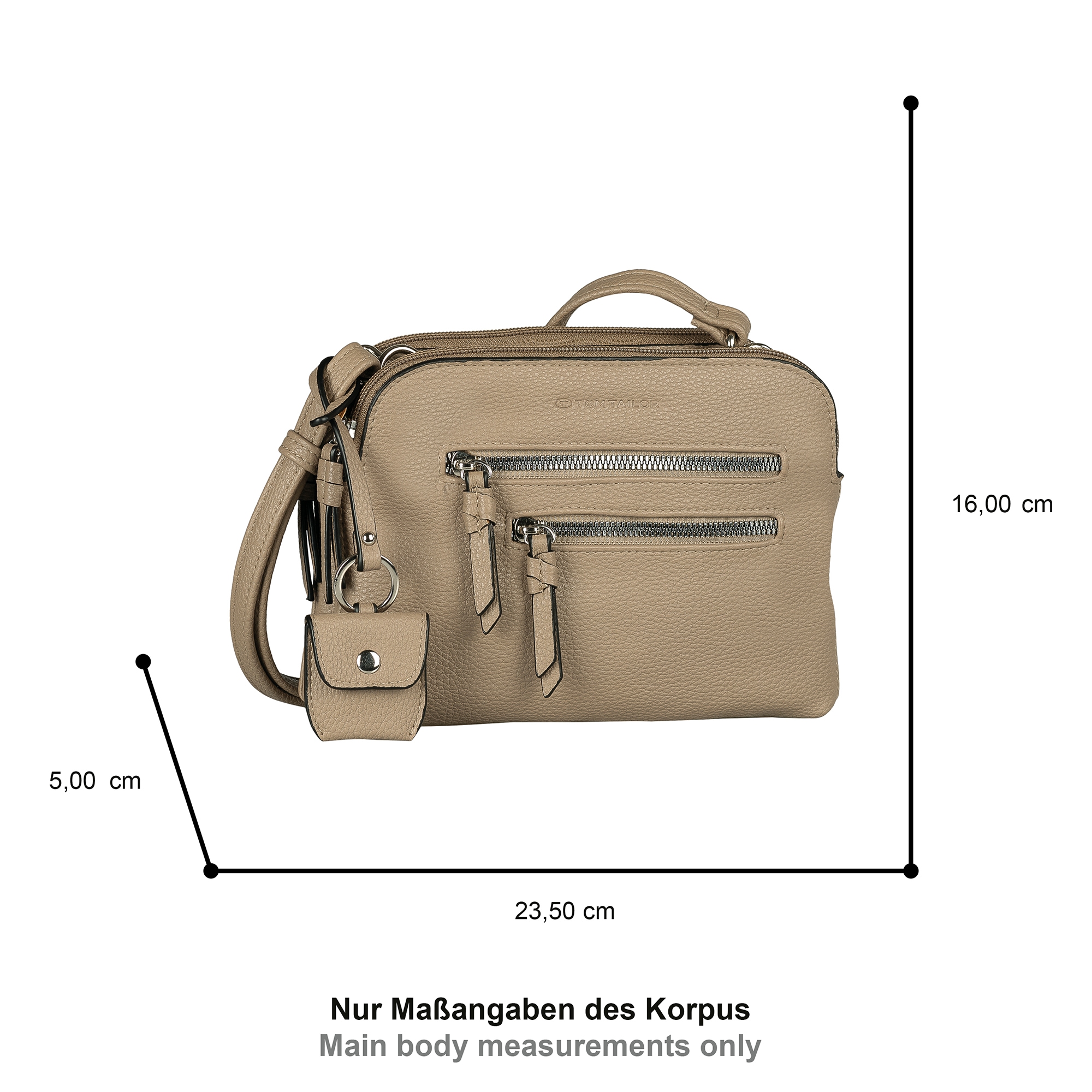 TOM TAILOR Sac à bandoulière »Winona« aus weichem Lederimtiat mit praktischen Formaten