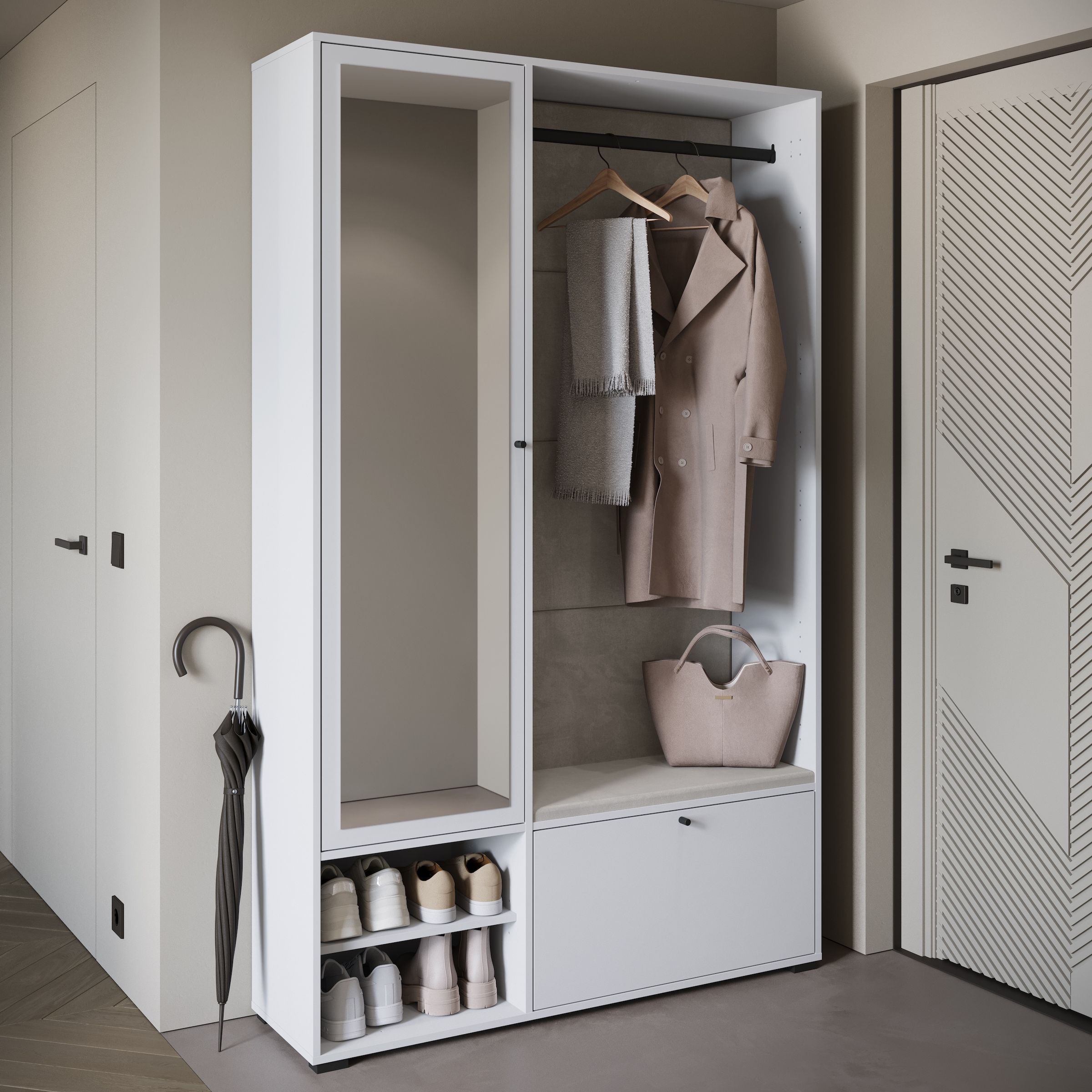 Home affaire Ensemble de vestiaires »Garderobe mit Spiegel, Sitzbank und Kleiderstange« 1 cuis tlg.