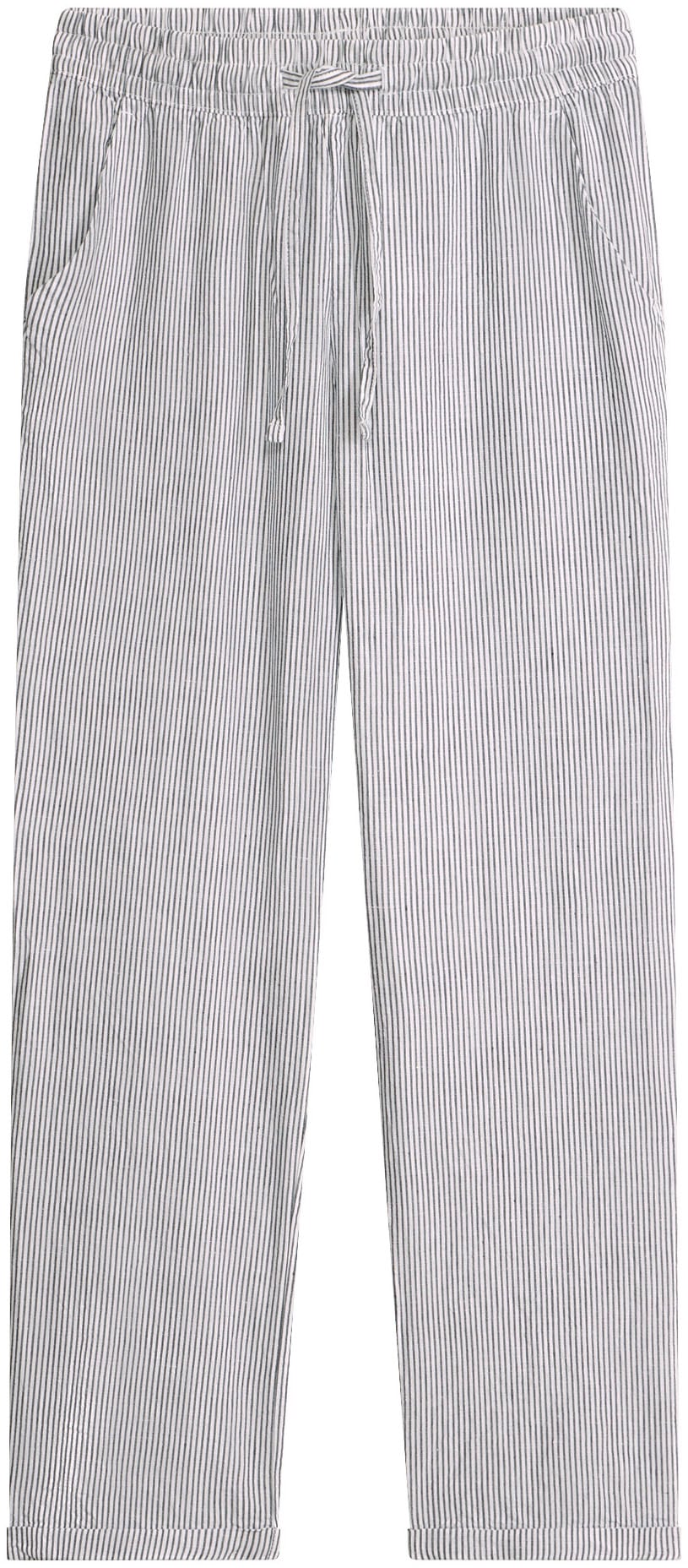 bonprix Pantalon en lin  en lin et lyocell, avec bord-côte élastique, regular fit
