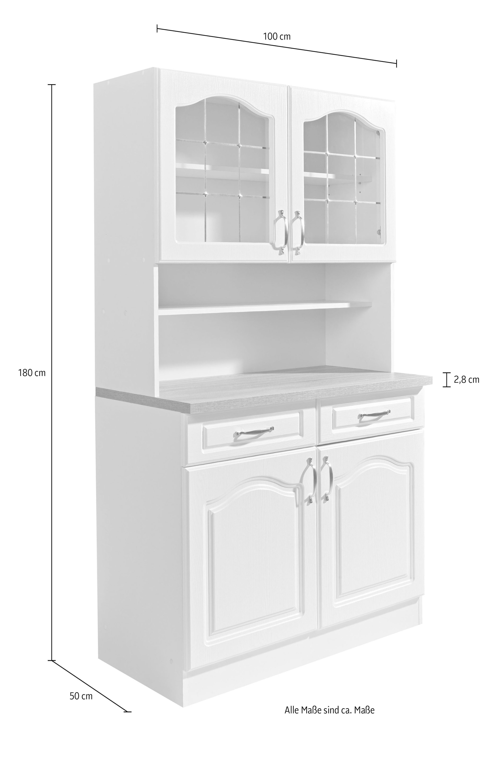 wiho Küchen »Linz« 100 cm breit, in Landhaus-Optik