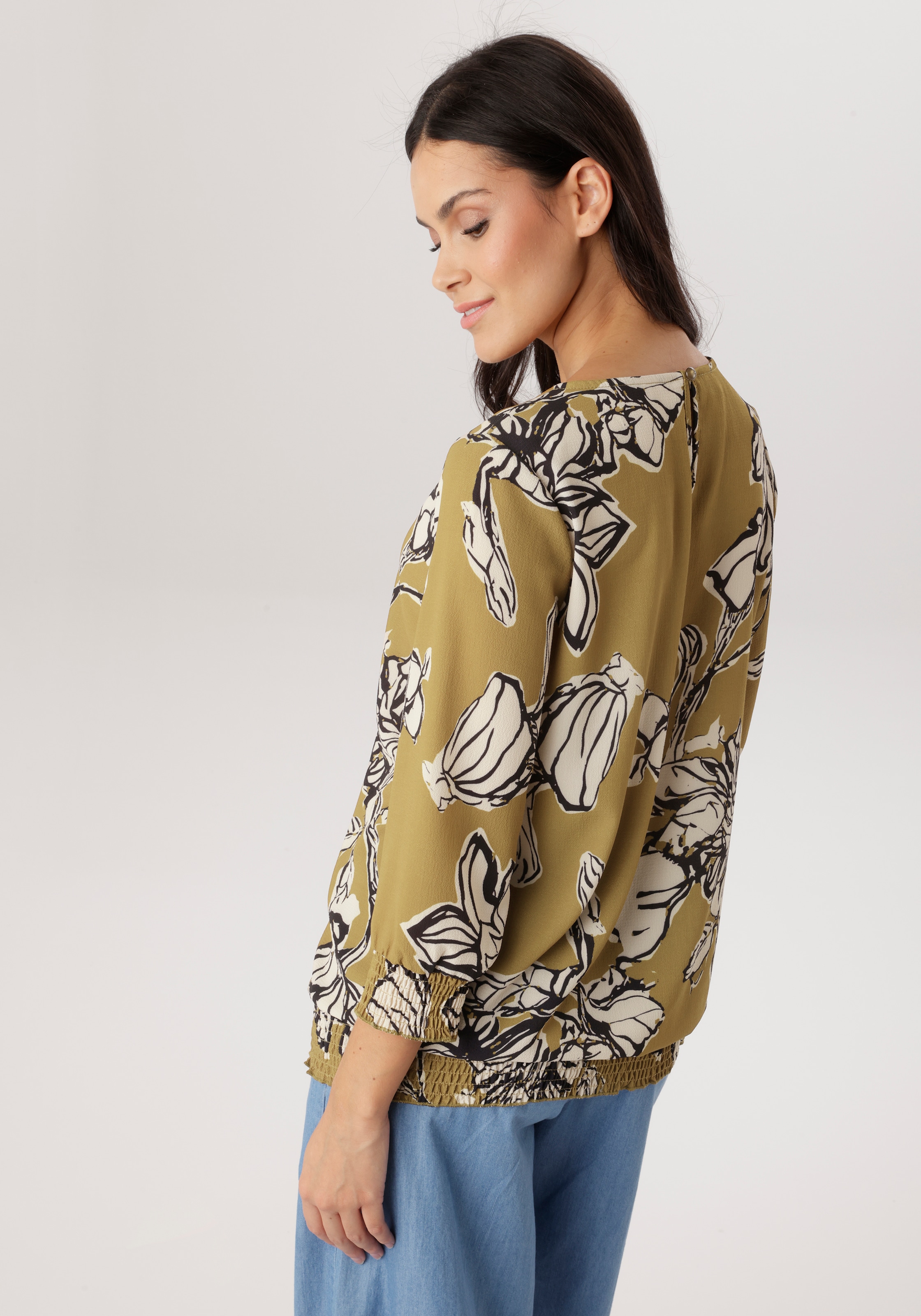 Aniston SELECTED Blouse à enfiler mit Smokbündchen und Knopfverschluss hinten - NEUE KOLLEKTION