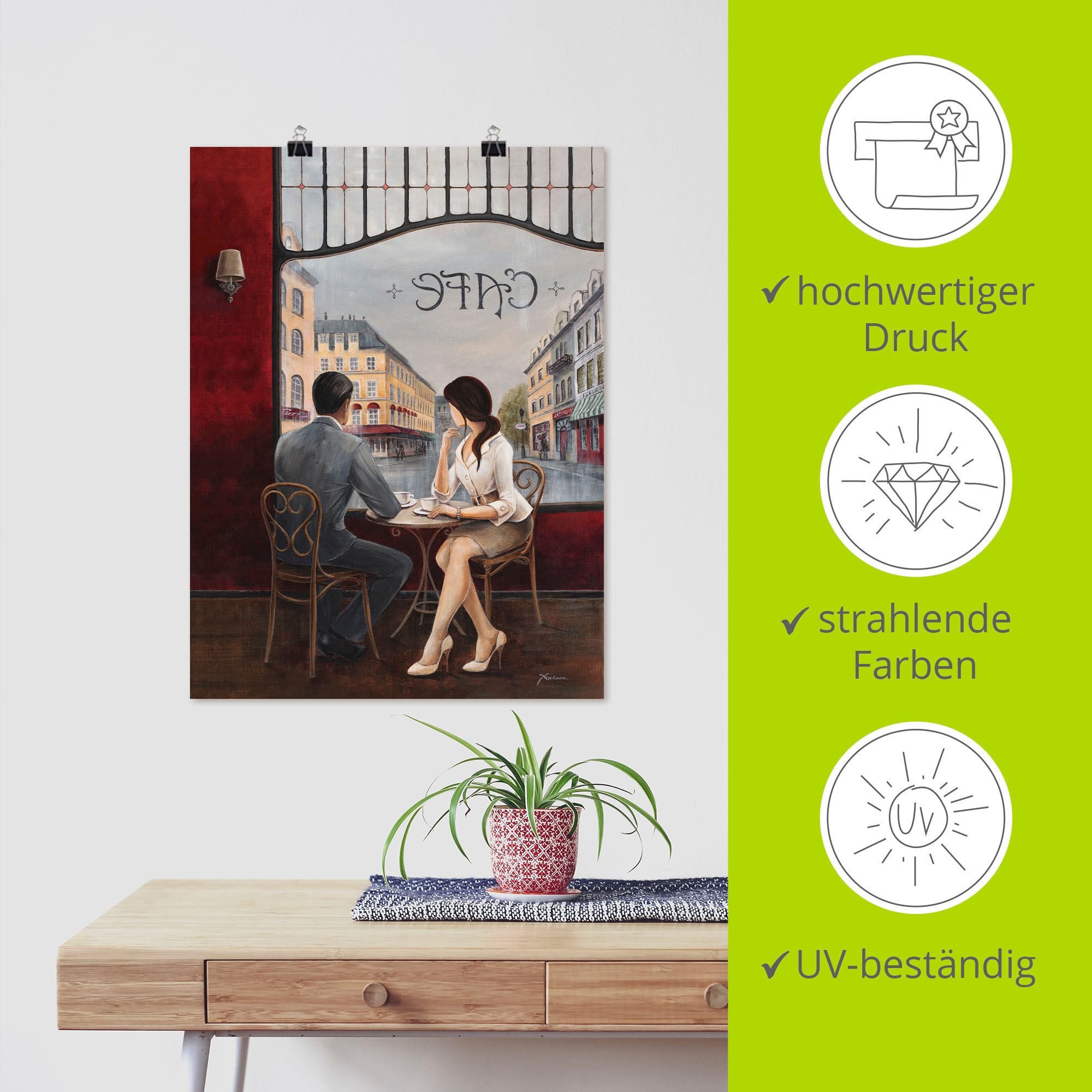 Artland Fresque murale »Café« 1 cuis tlg. als Alubild, Leinwandbild, Poster in verschied. Grössen