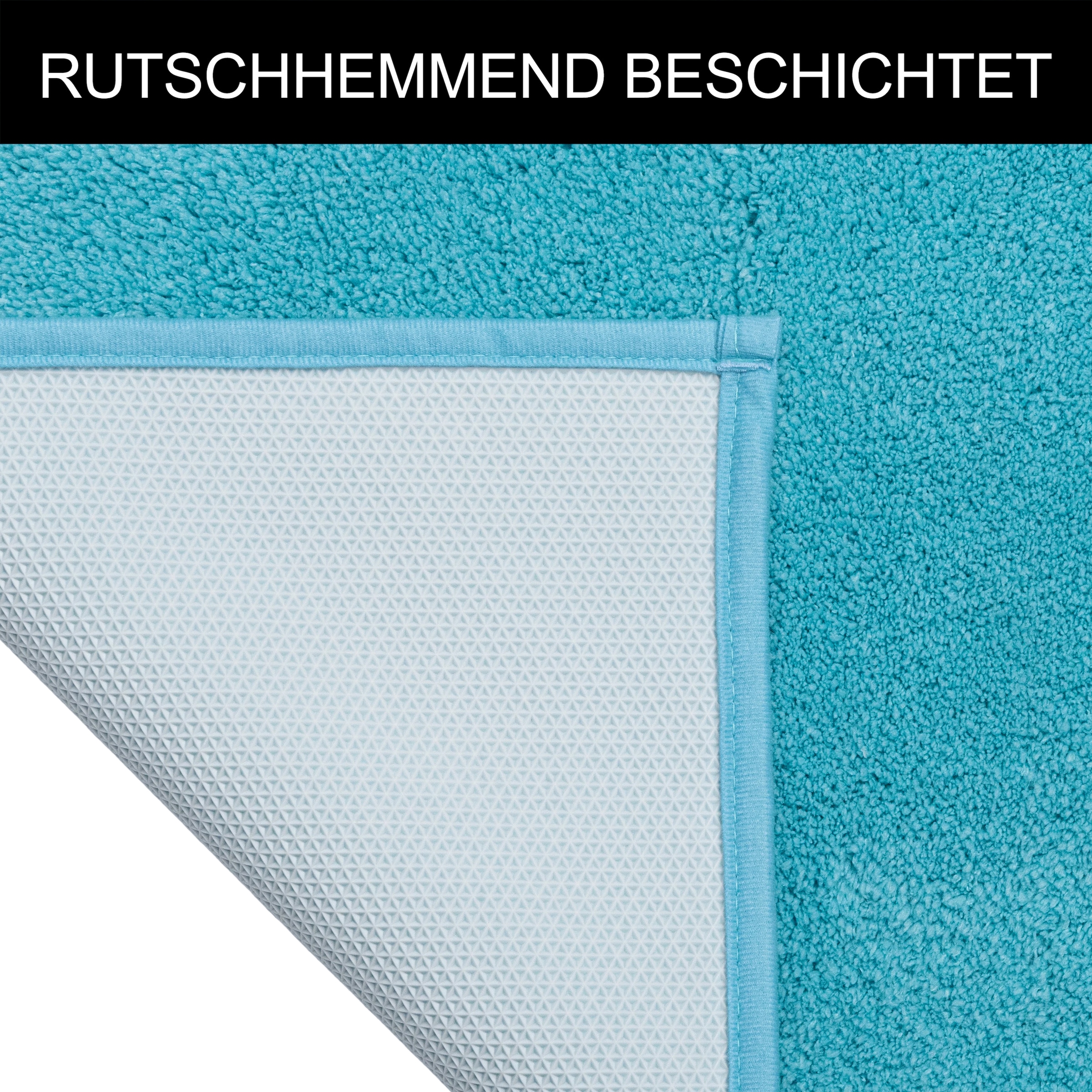 GOODproduct Tapis de bain »Cali, Badvorleger, Badezimmer Teppich, Duschvorleger« Höhe 10 mm revêtement antidérapant Séchage rapide | compatible chauffage au sol doux, couleurs unies, disponible aussi en tapis