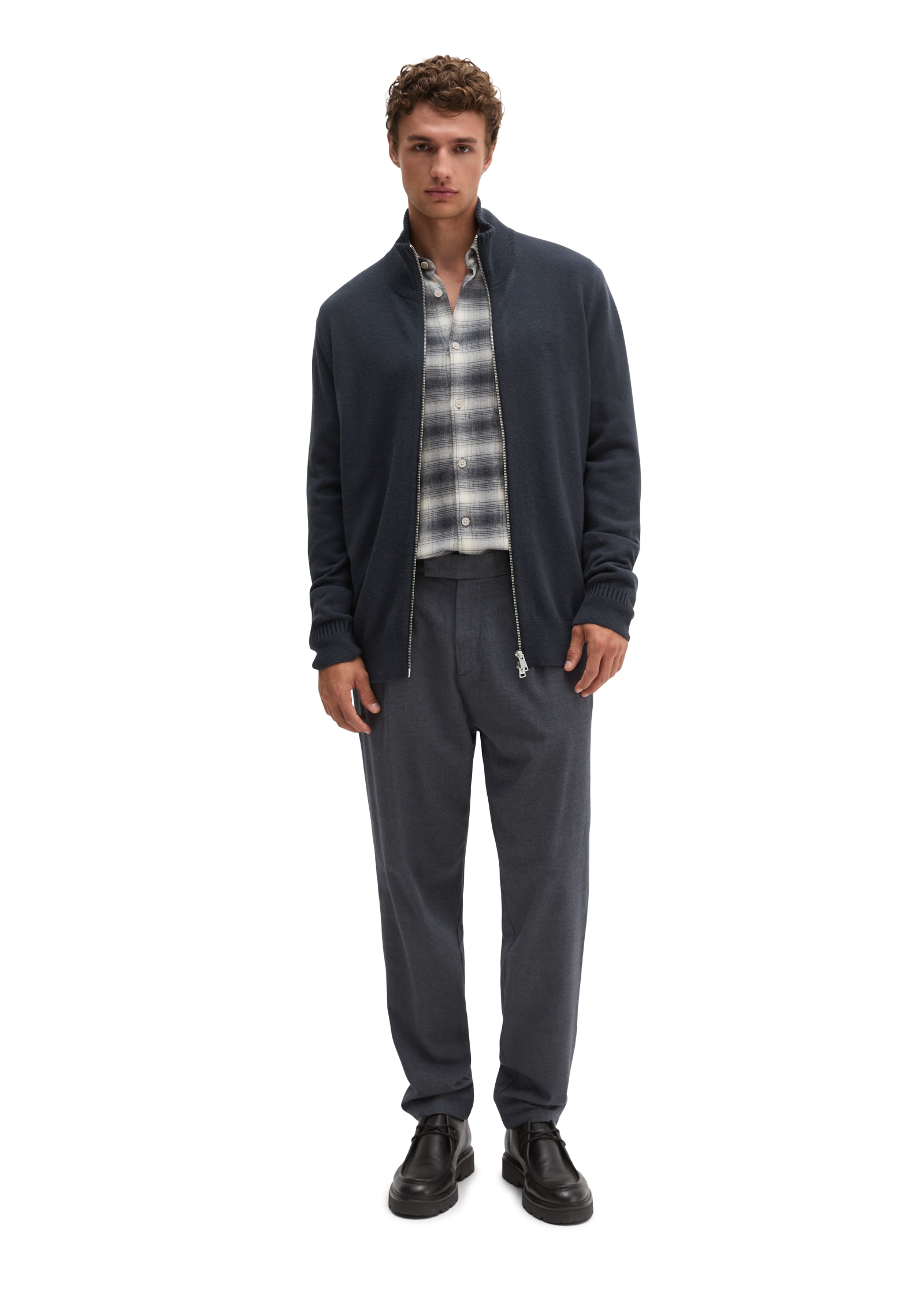 Marc O'Polo Veste en tricot regular aus Bio-Baumwoll-Schurwoll-Mix