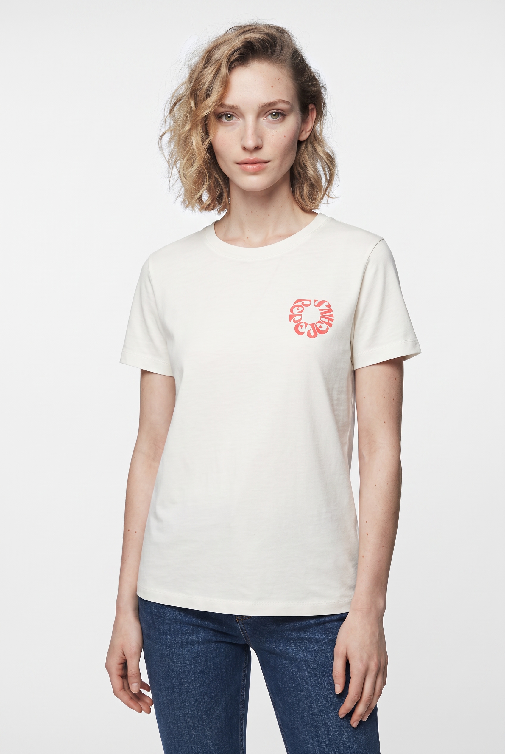 Pepe Jeans T-shirt »BECKA« en coton, coupe col rond