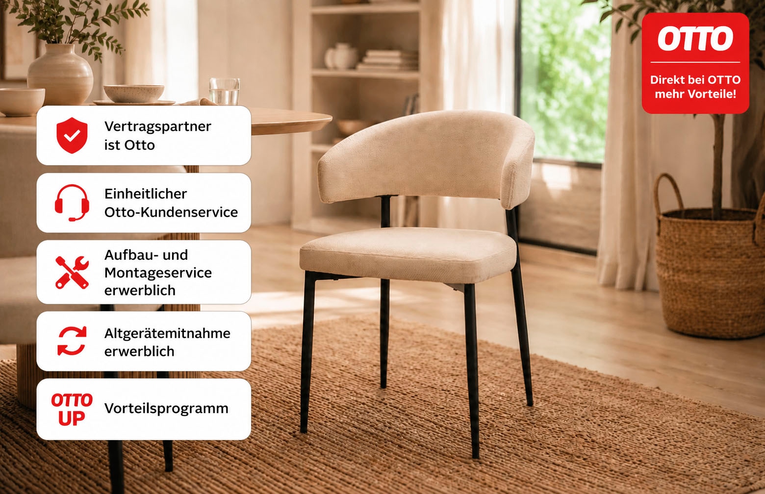 ACTONA GROUP Chaise de salle à manger »Edina 2er Set, Stoff - bequem & stilvoll, mehrere Farben, moderne« () rembourré, revêtement doux & grand confort d’assise, pieds en acier noir