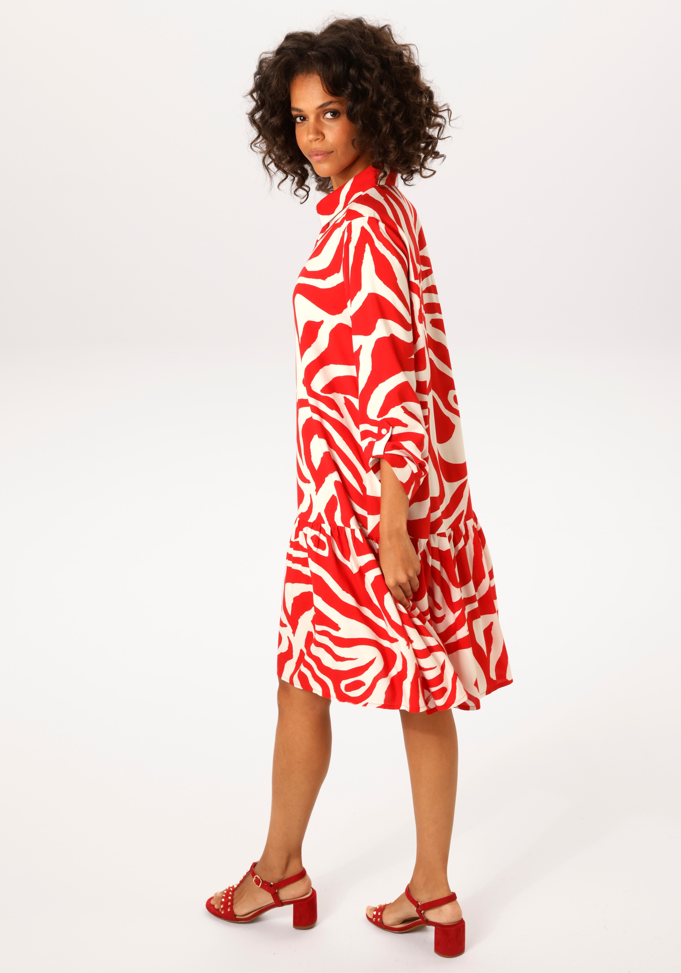 Aniston CASUAL Robe chemisier mit extravagantem, grafischen Druck - NEUE KOLLEKTION