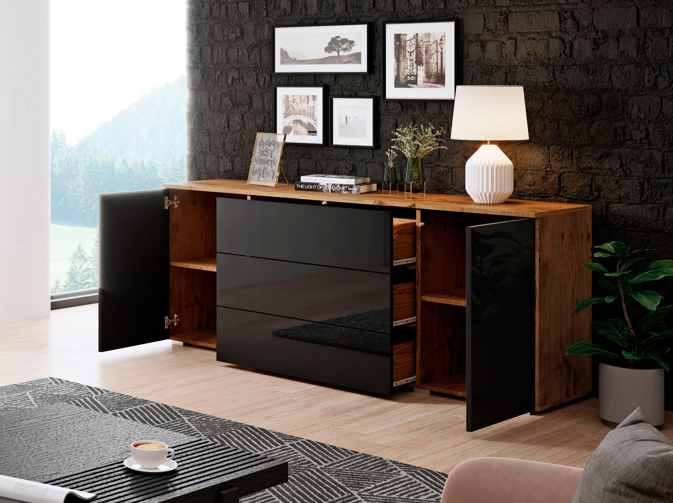GOODproduct Sideboard »PARIS« 1 Stk. tlg. Moderne 150cm breite grifflose Kommode, vielseitig einsetzbar