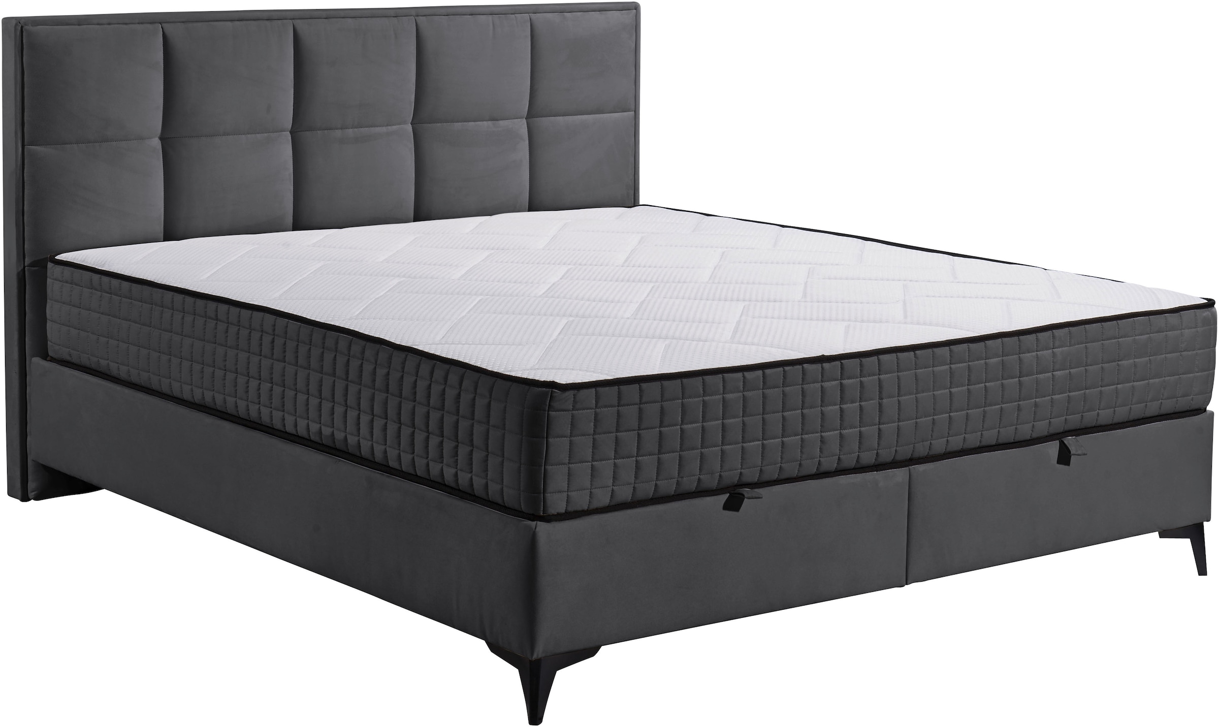 ED EXCITING DESIGN Lit de boxe »Monroe inkl. Bettkasten, erhältlich in den Breiten 160cm & 180cm« Duo-Matratze - feste Seite mit Kokosmatte