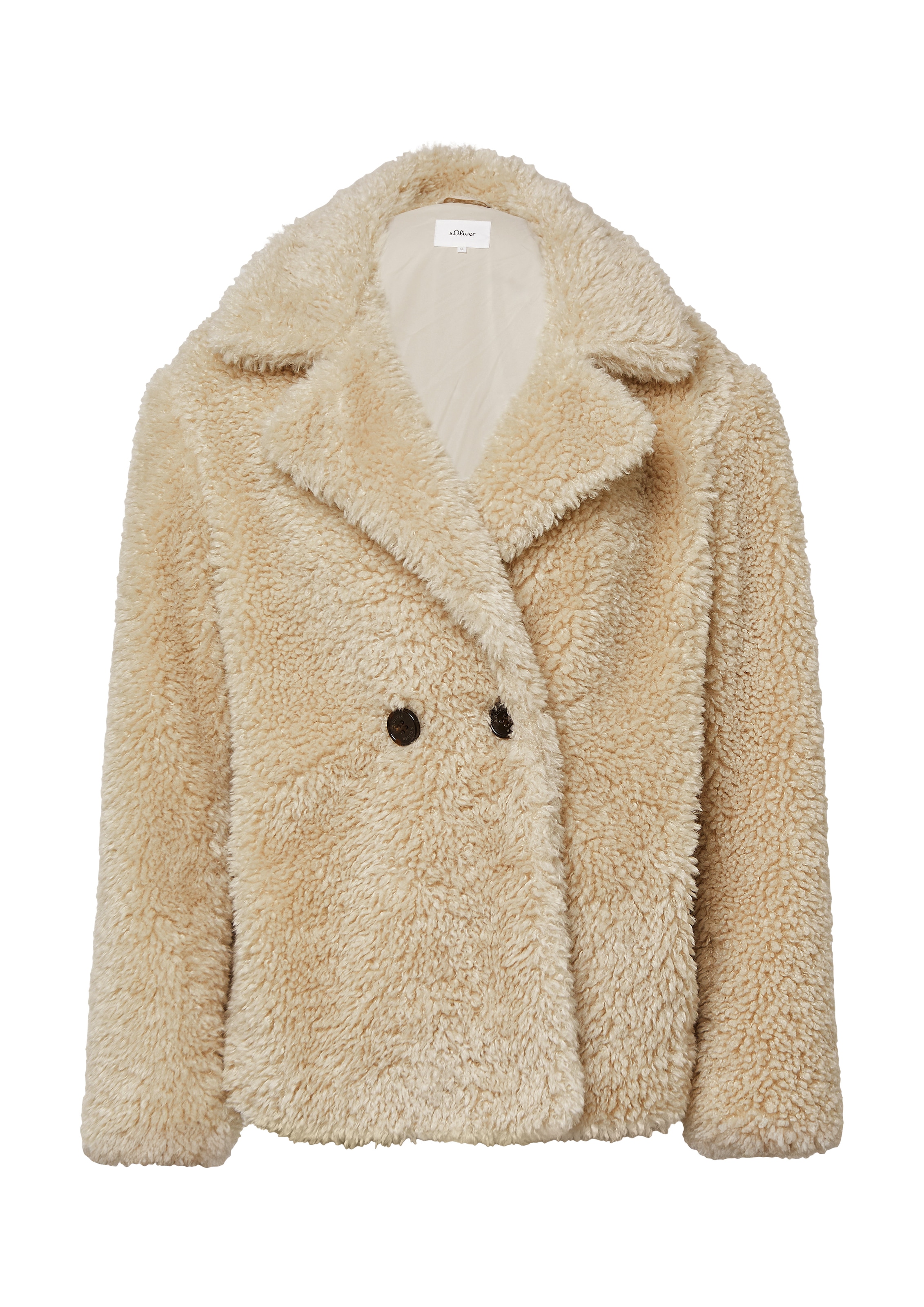 s.Oliver Veste en peluche sans capuche avec col à revers