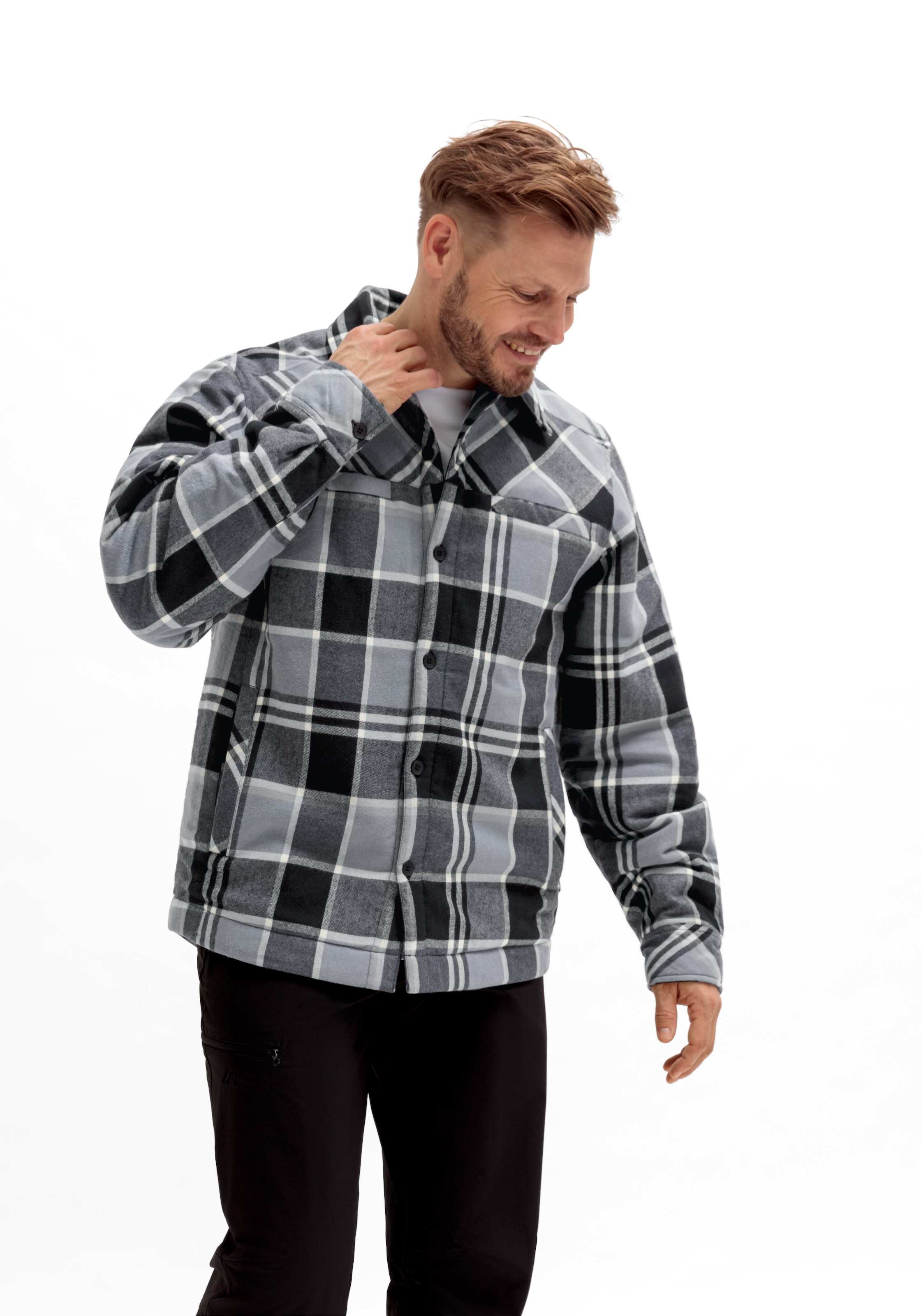 Maier Sports Funktionshemd »Camquadri M« wattiertes Herren Hemd warmes Fleecematerial