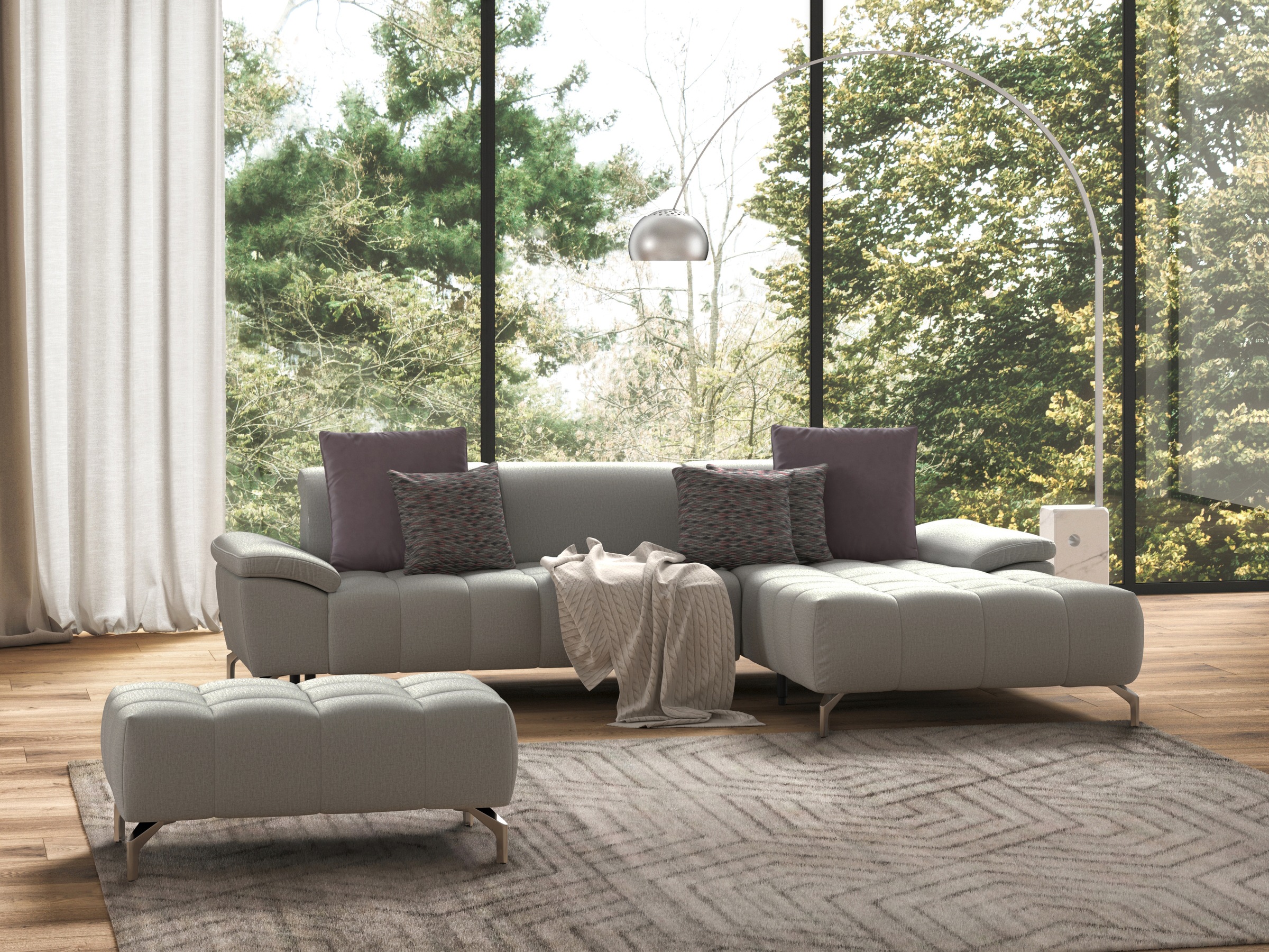 sit&more Hocker »Cool« mit silberfarbenen Füssen