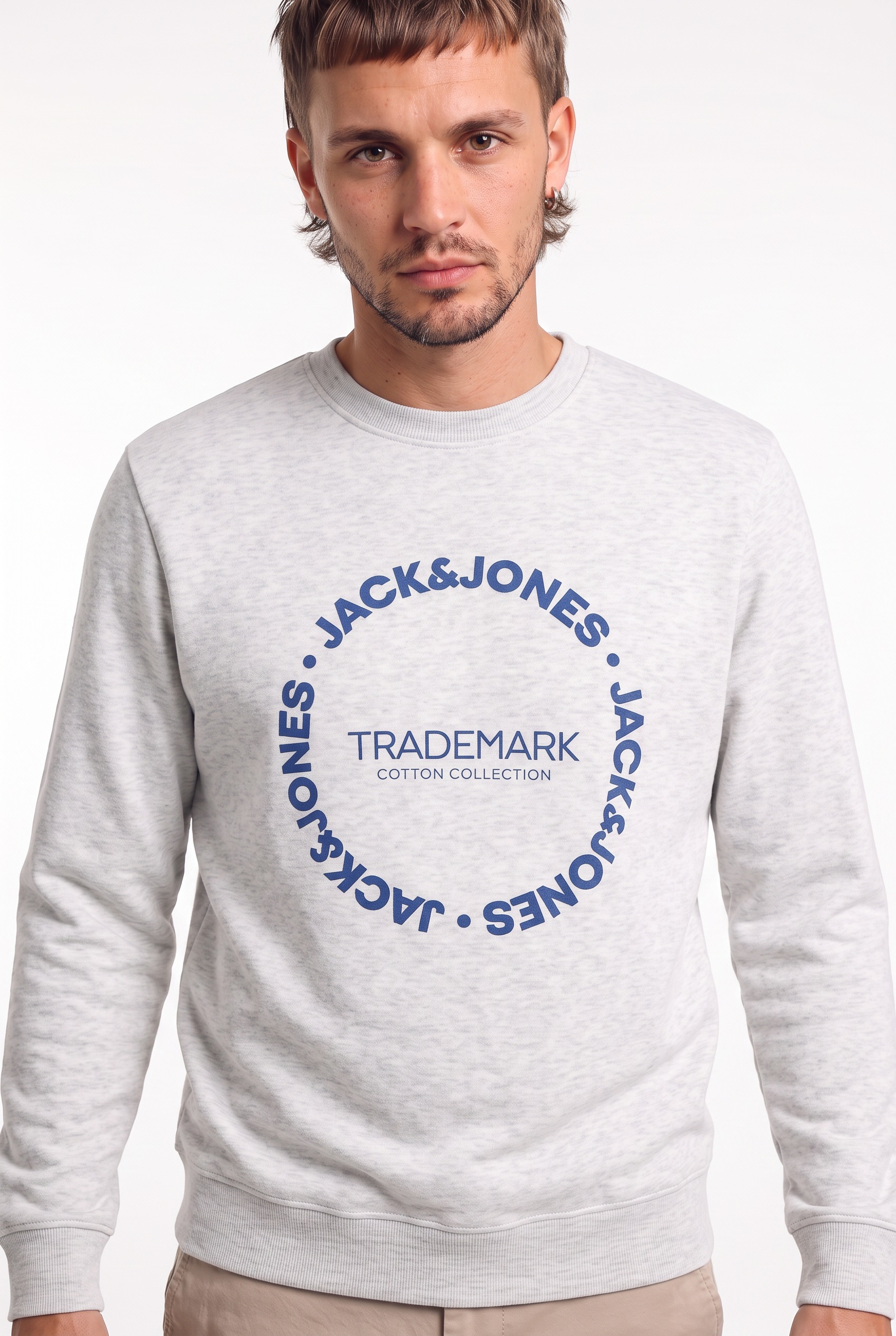 Jack & Jones Sweat-shirt »JJBENSON SWEAT CREW NECK«, mélange de matériaux, coupe régulière
