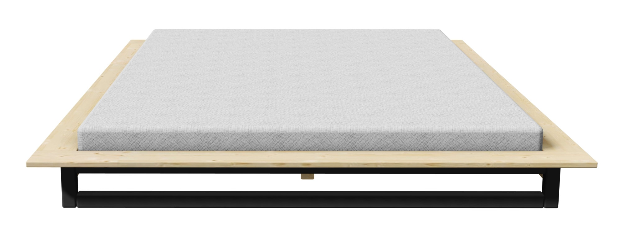 GOODproduct Lit futon »Kobe, Massivholzbett aus Kiefer im Industrial Design, 200 KG belastbar« B/T/H:165/225/18,1 cm,  stabiles Kufengestell,  rundum Ablagefläche, FSC, Made in Europe