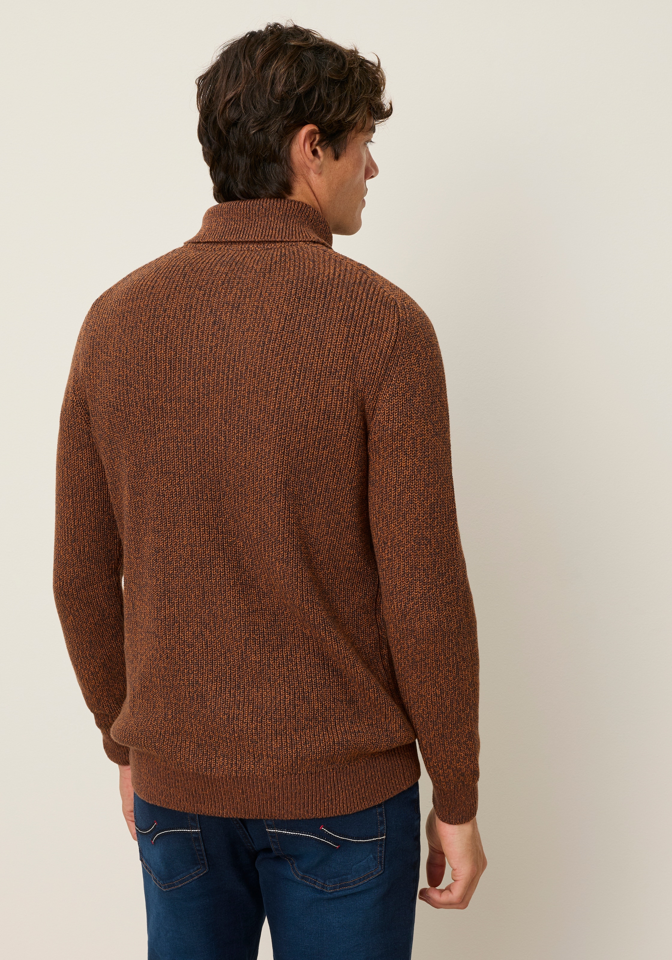 Man's World Rollkragenpullover »Neue Kollektion! Melange?Effektgarn mit farbigen Akzenten« Langarm mit Raglanärmel, aus Baumwolle, mit Rollkragen