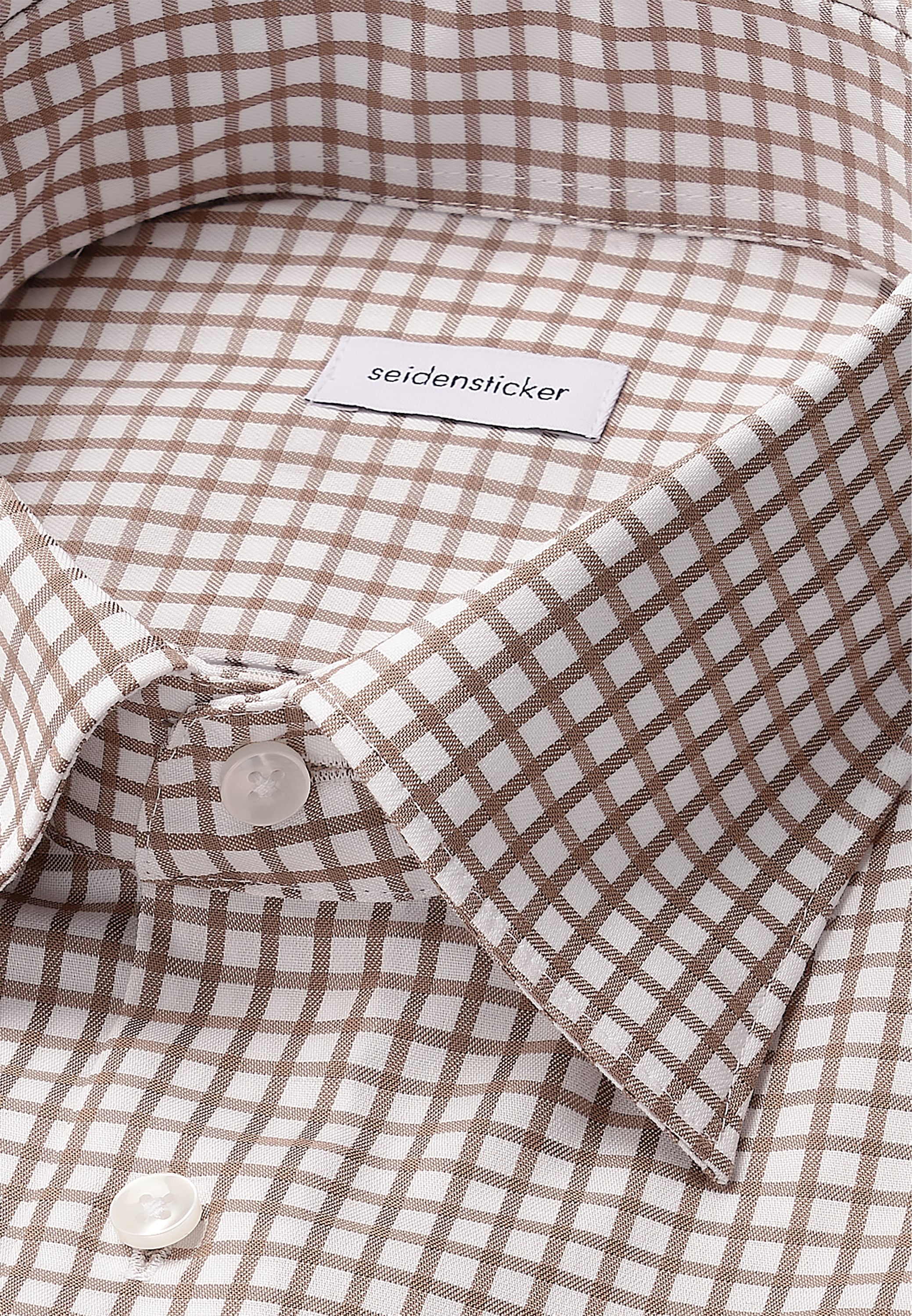 seidensticker Businesshemd »Schwarze Rose« Slim 1/1 Covered-Button-Down-Kragen Karo