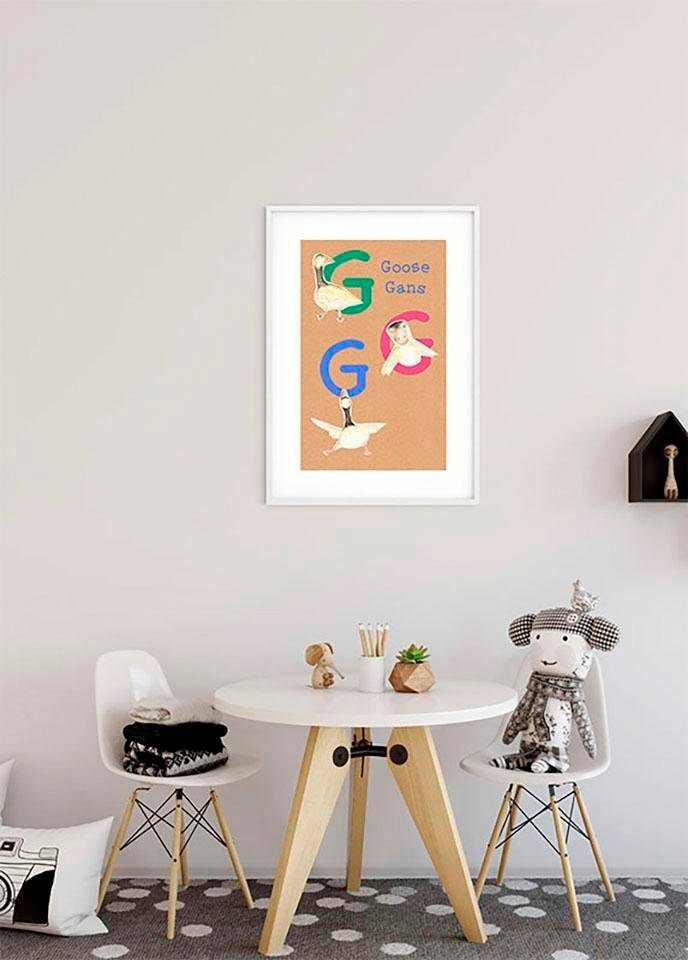 Komar Bild »ABC Animal G« Buchstaben 1 Stk. tlg. Wandbild zur Dekoration - ohne Rahmen