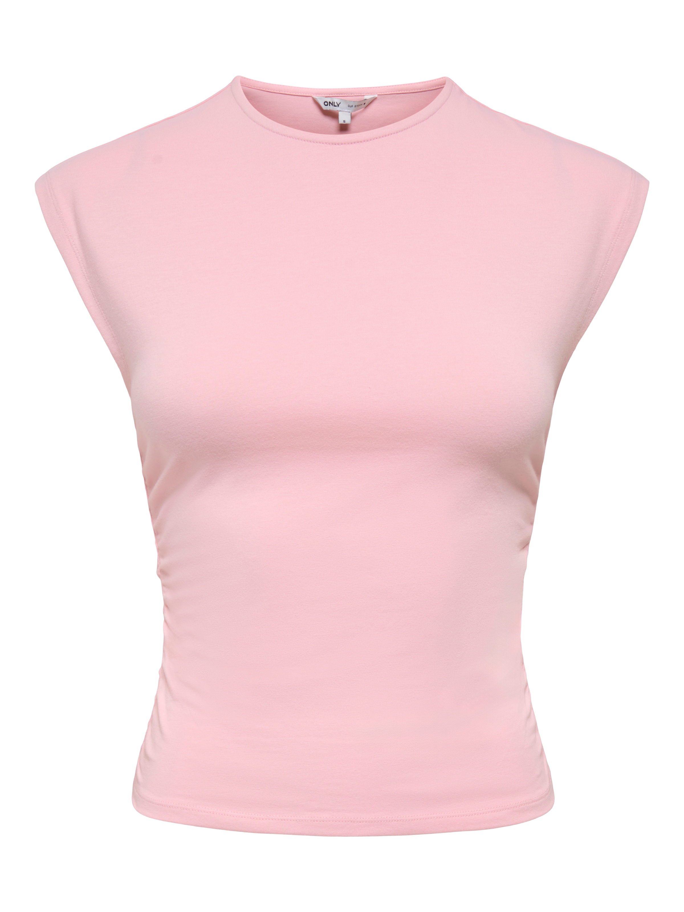 ONLY Haut de chemise »ONLMIRA CAPSL RUCHING TOP JRS NOOS« mélange de coton, regular fit, col rond