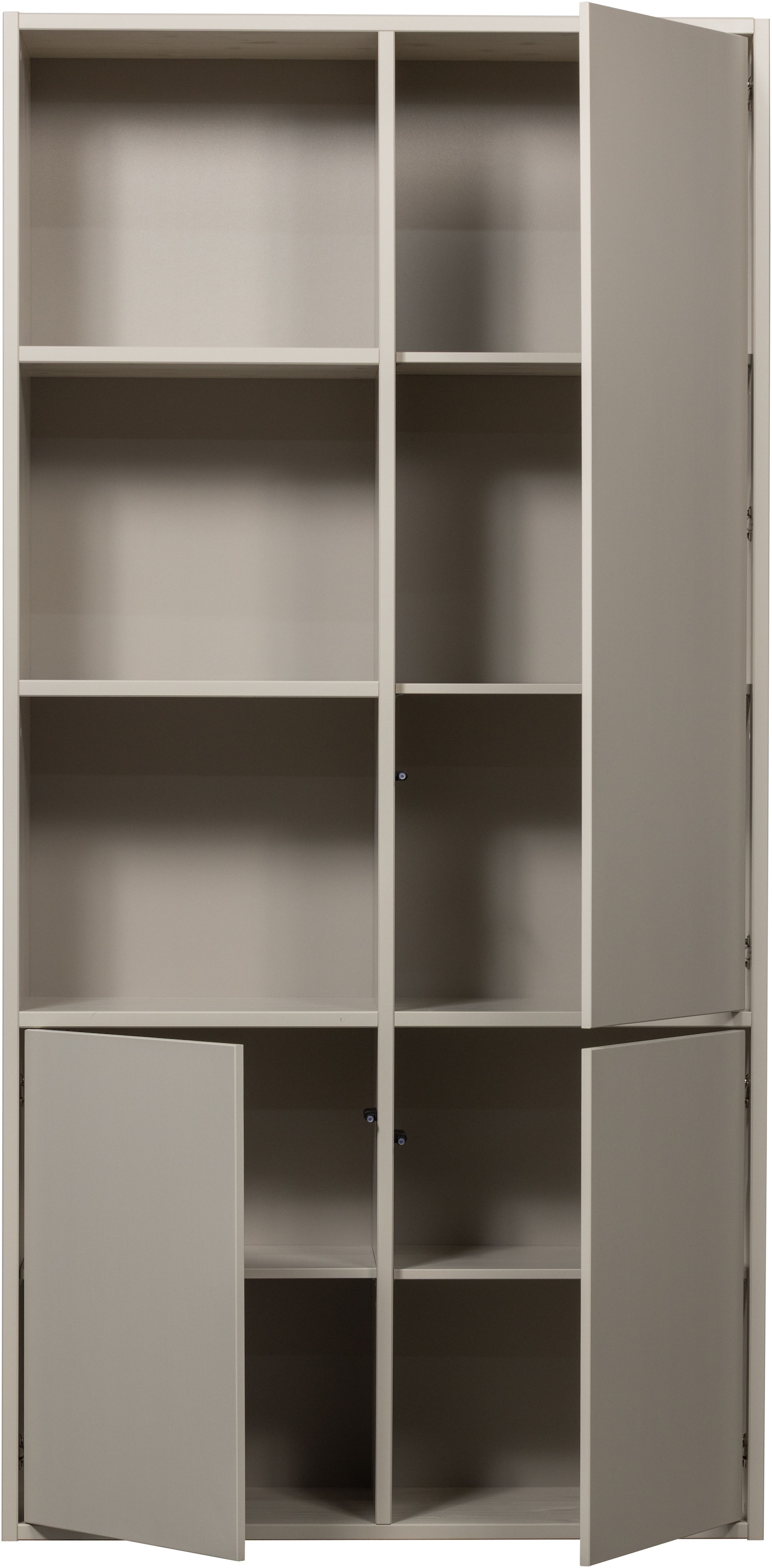 WOOOD Mehrzweckschrank »Meggy Kiefernholz mit Druckmechanismus B 108 x D 40 x H 215 cm« Tragkraft 10 kg pro Boden, sichtbare Maserung, einfach zu montieren