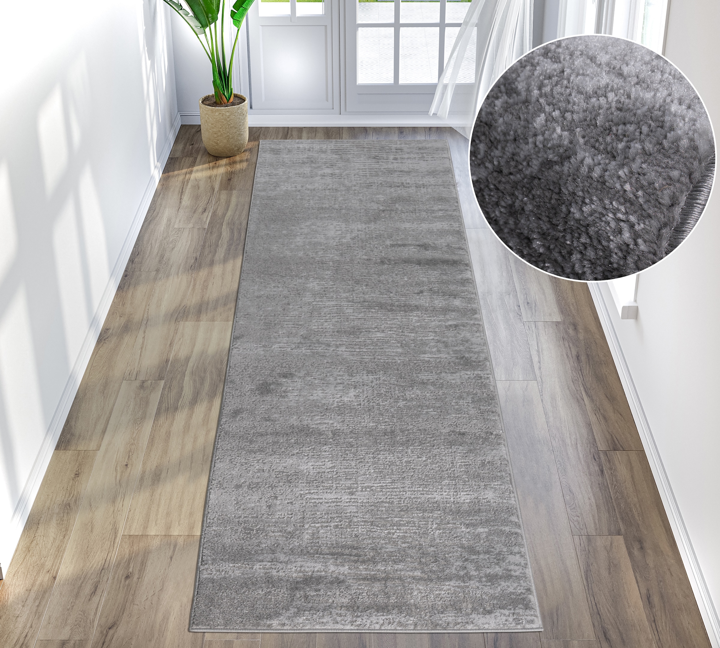 GOODproduct Läufer »Ariano, dezenter Glanz mit Hoch-Tief-Struktur« rechteckig 12 mm Höhe Vintage Design, Schrumpf Carving-Effekt, Wohnzimmer, Flur