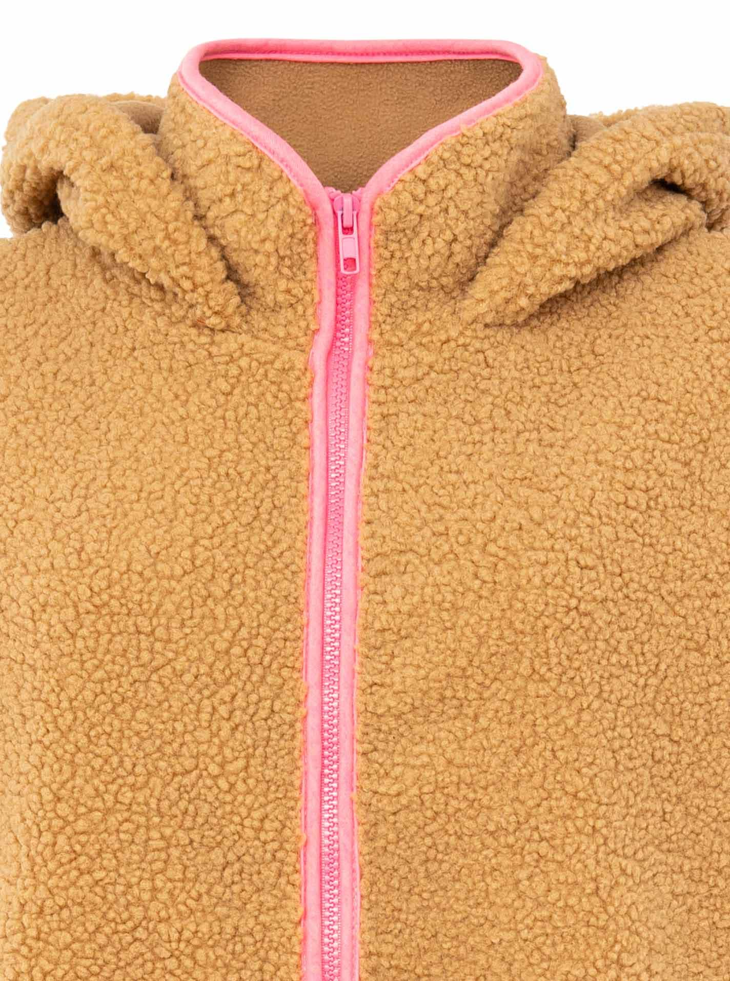 Zwillingsherz Manteau court »"ZH"« capuche, logo à l'arrière, fermeture éclair, bords contrastants, poches latérales