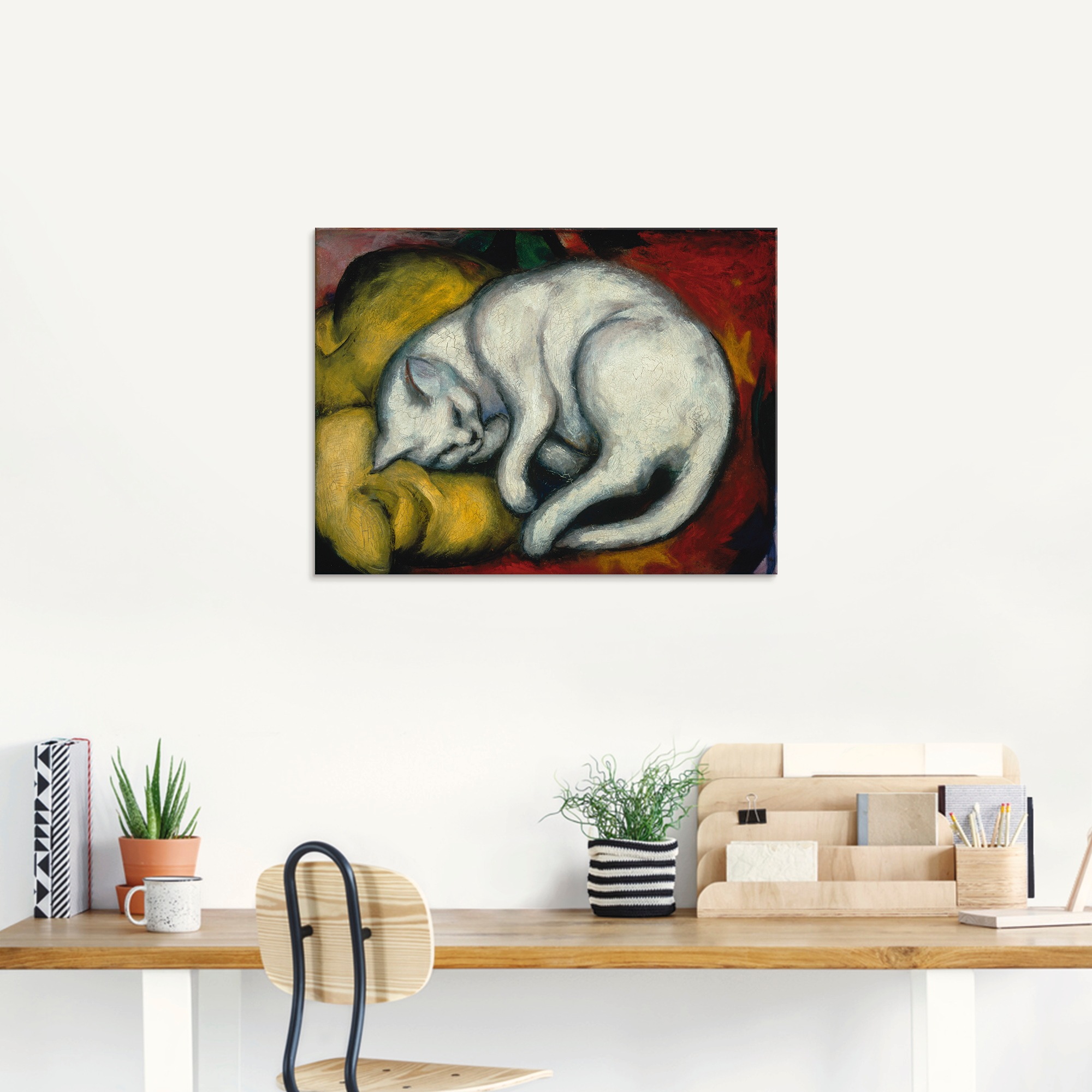 Artland Tableau en verre »Die weisse Katze. 1912« Animaux de compagnie 1 cuis tlg. disponible en différentes tailles
