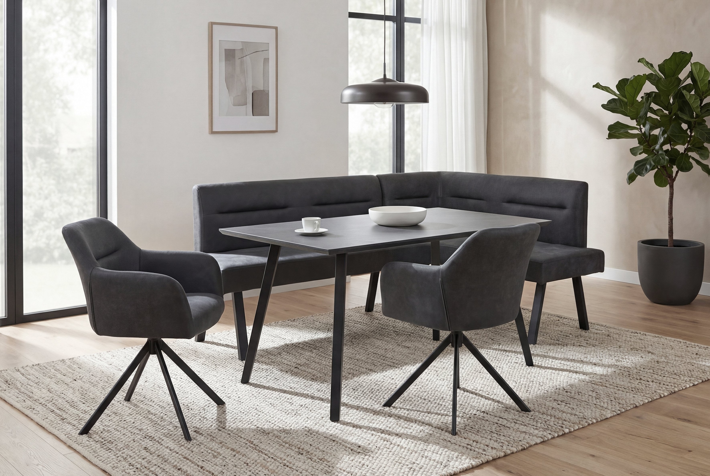 byLIVING Banc d'angle »MONTREAL« Microfaser, bis 330 kg, Taschenfederkern, Ziernaht im Rücken