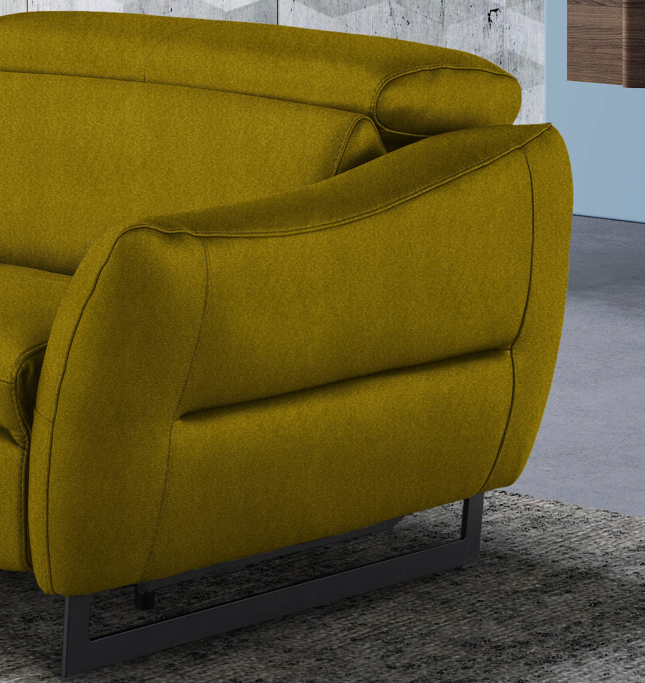 Egoitaliano 2,5-places »Dafne, elegantes Designsofa mit hohem Sitzkomfort« optionnellement avec fonction relax électrique, appuie-tête réglable manuellement