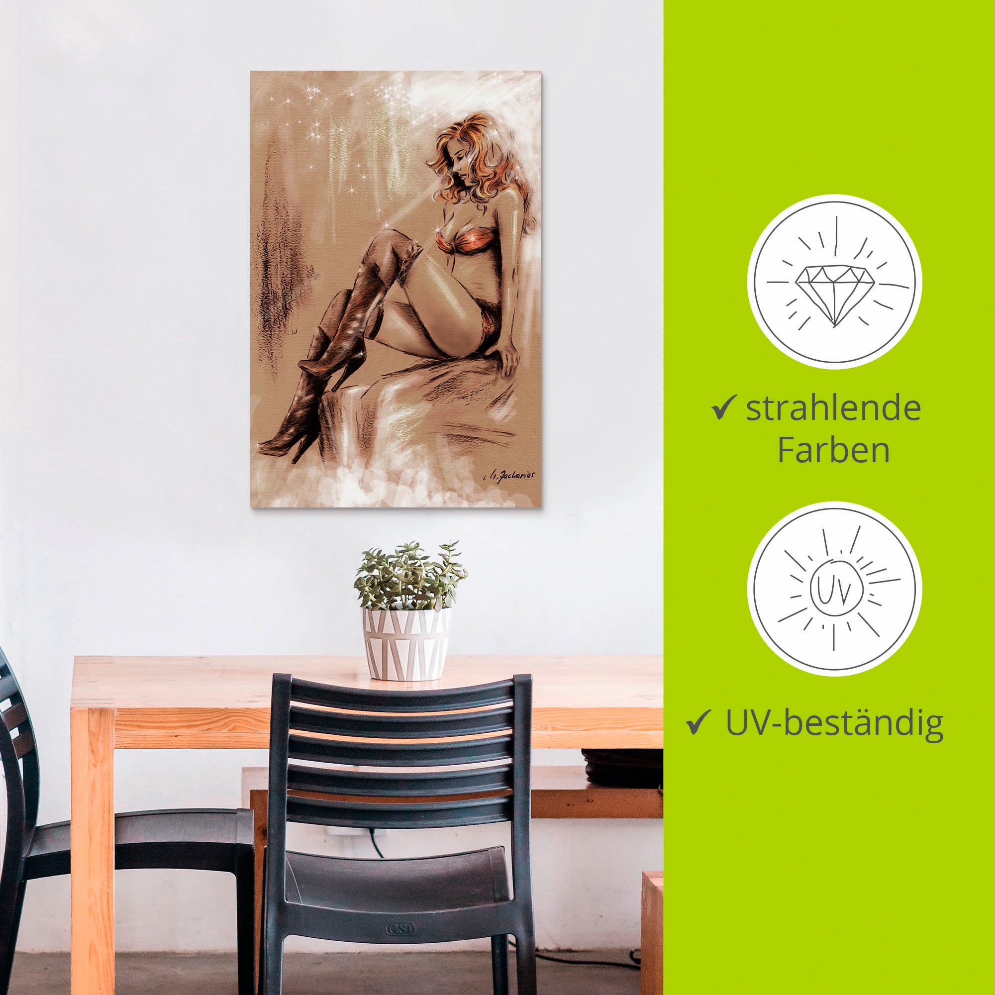 Artland Fresque murale »High heels im Licht« 1 cuis tlg. als Alubild, Leinwandbild in verschied. Grössen