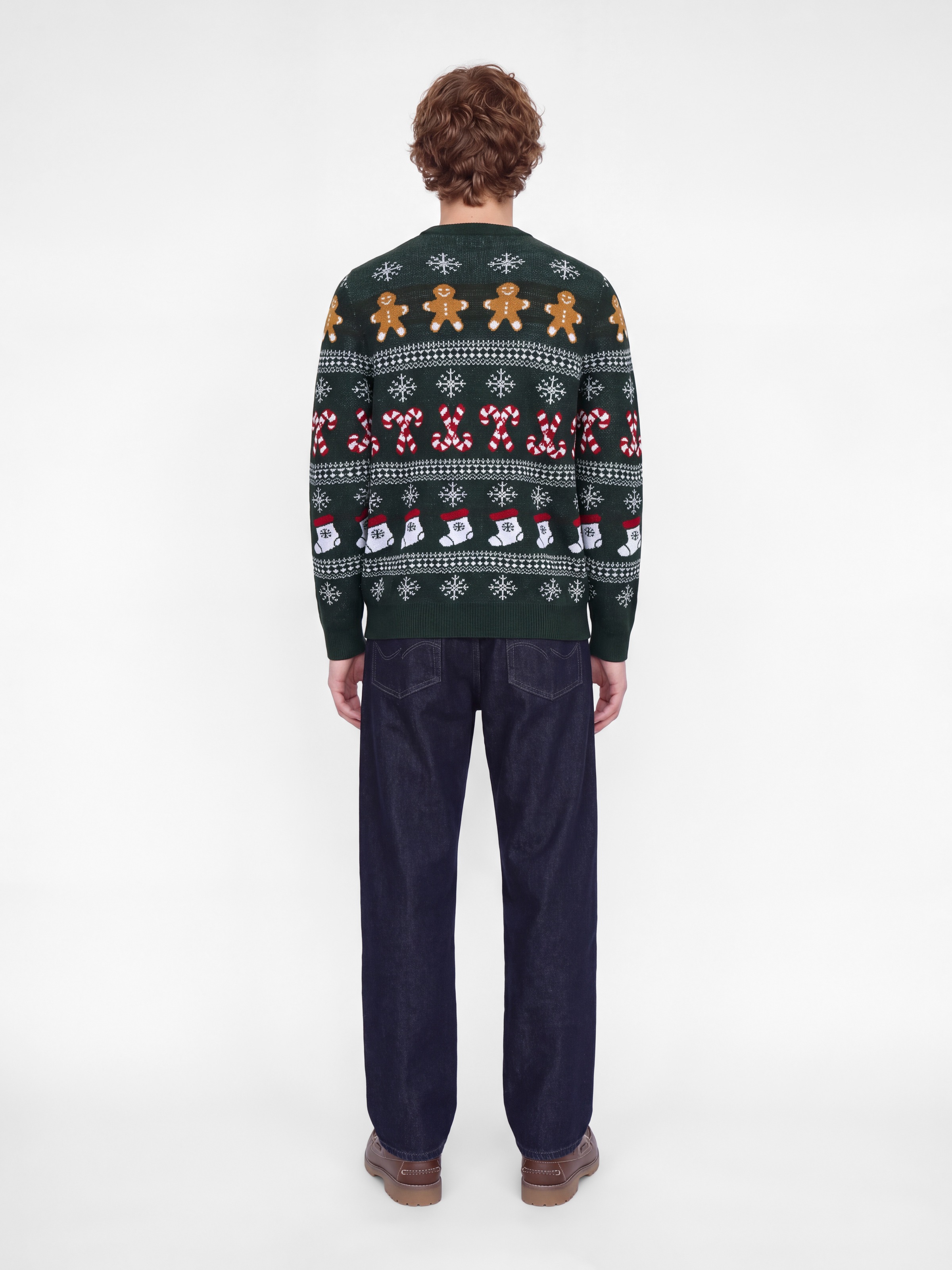 Jack & Jones Pull en tricot »JJXMAS SANTA KNIT CREW NECK« Kunstfaser, regular fit