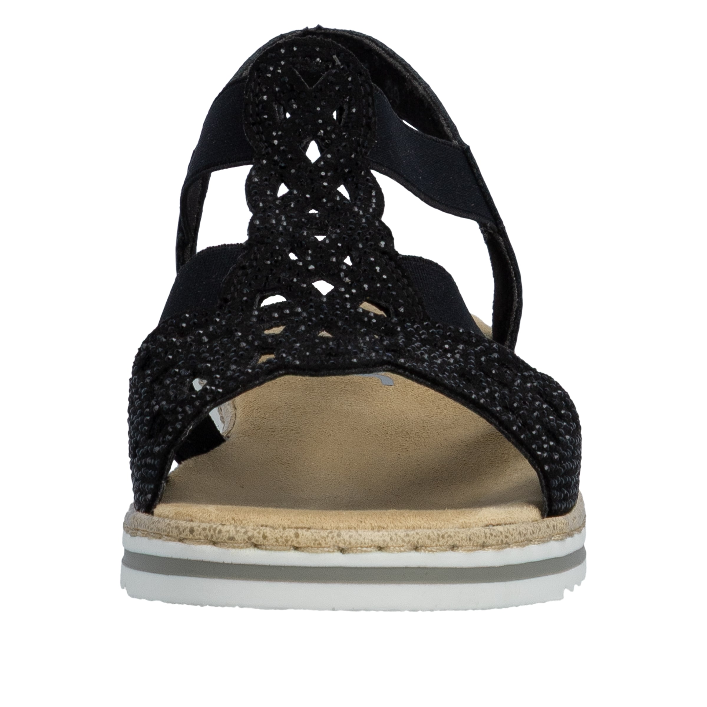 Rieker Sandale  Keilsandalette, Sommerschuh, Urlaubsschuh mit Glitzersteine