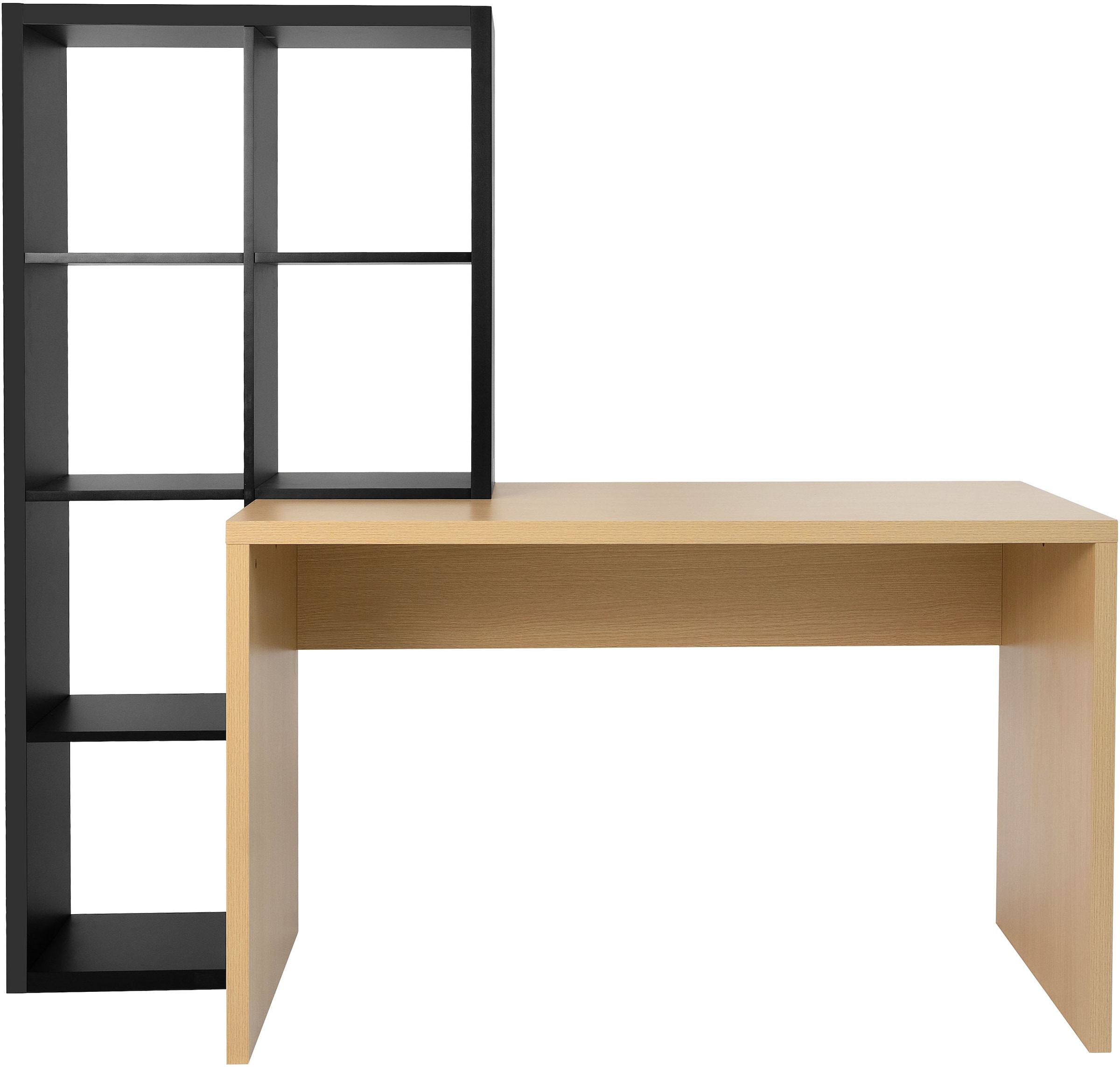 GOODproduct Regal-Schreibtisch »Triest, Computertisch mit Raumtrenner, Breite 156 cm« , Regalelement flexibel montierbar, 6 Fächer, Tischbreite 120 cm